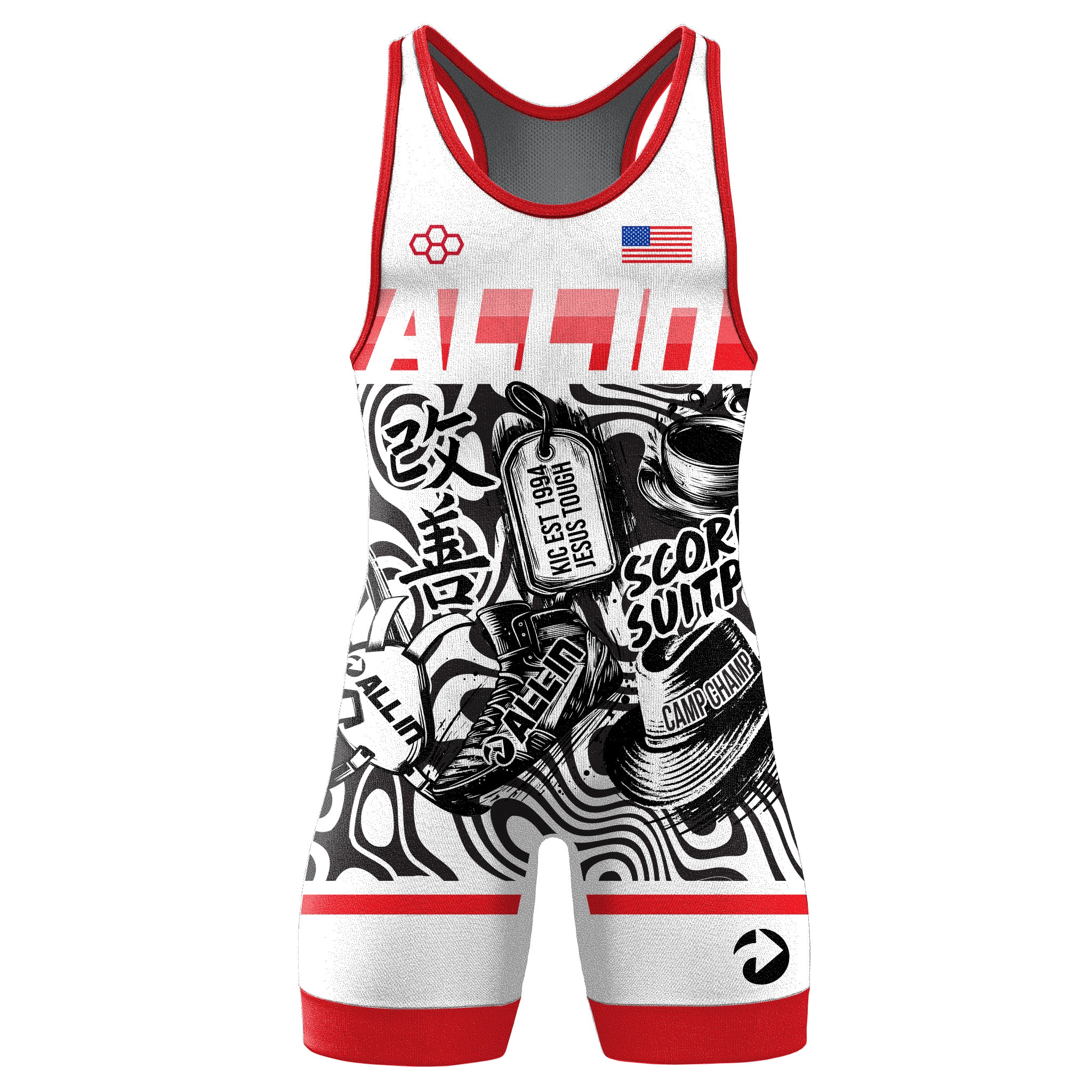 Elite SingletMen'sAll In Wrestling Academy Team Store 2 RUDIS