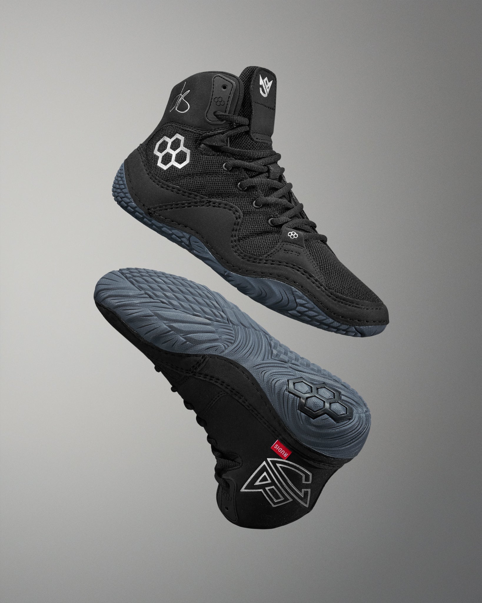 Jordan Burroughs JB1 Adult Wrestling Shoes Black Metal RUDIS