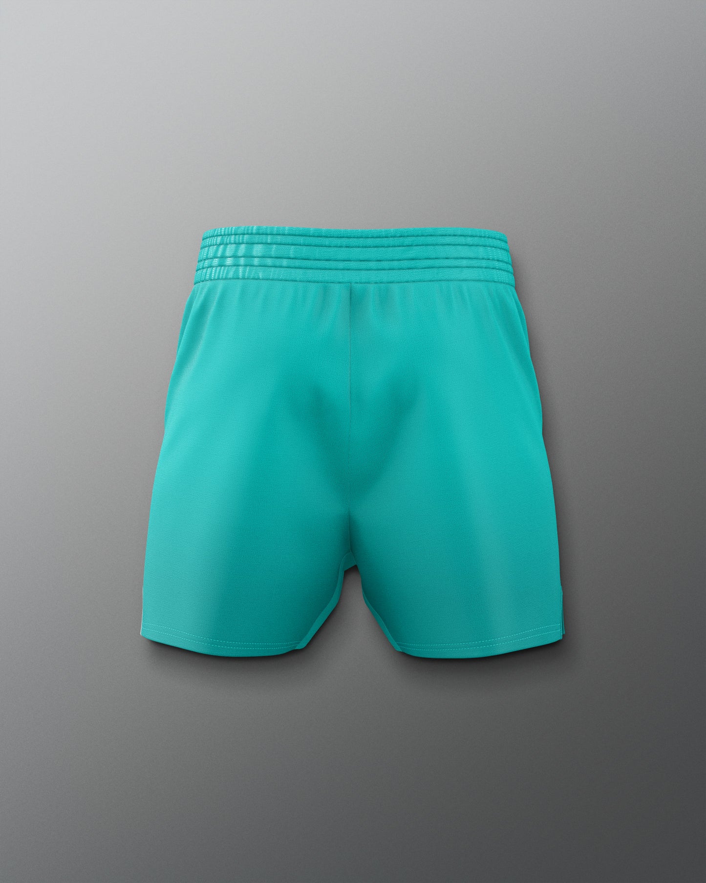 Turquoise shorts on a gray background