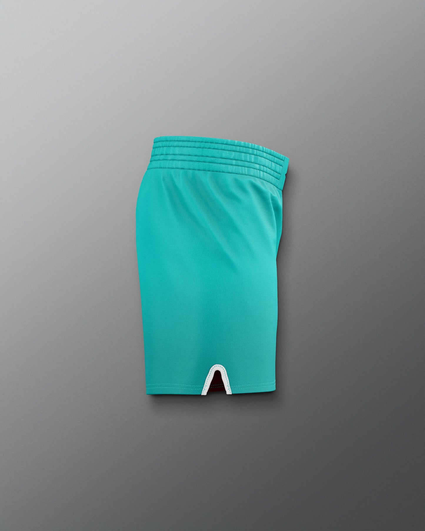 Teal shorts on a gray background