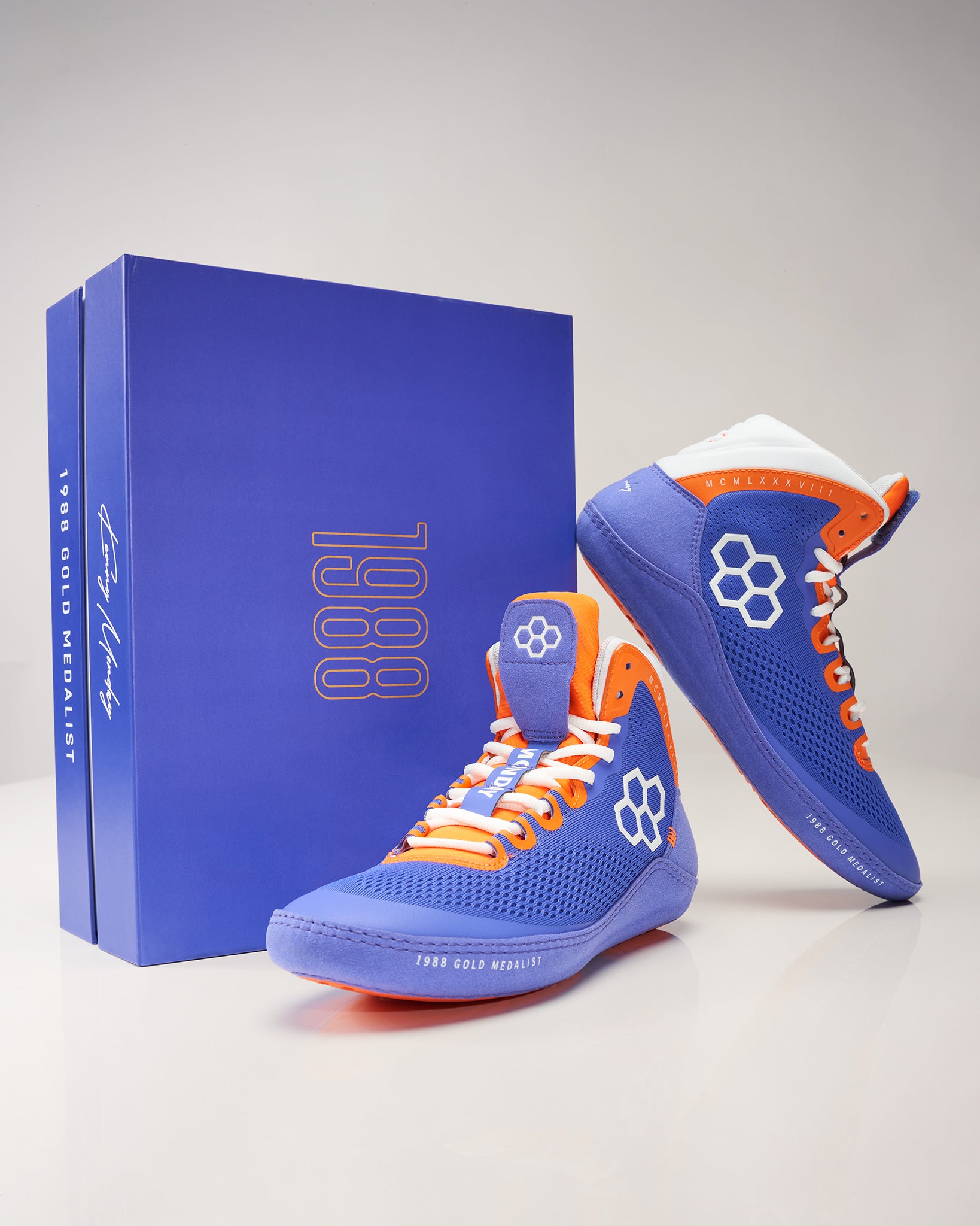 Kenny Monday 1988 Adult Wrestling Shoes - Purple, Dominate the Mat
