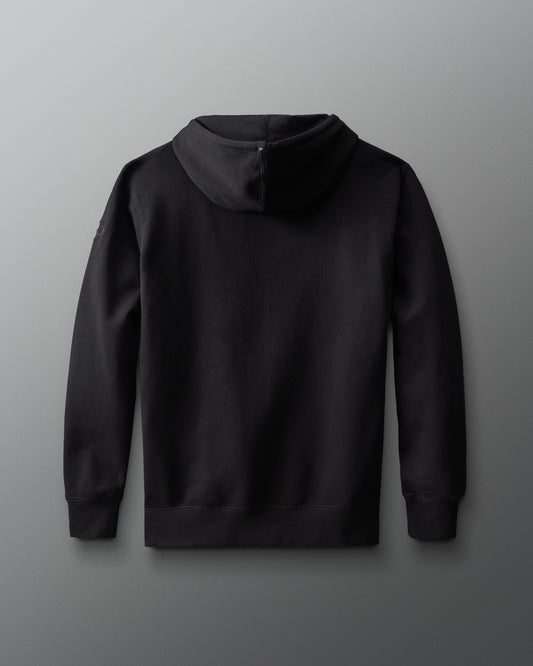 Black hoodie on a gray background