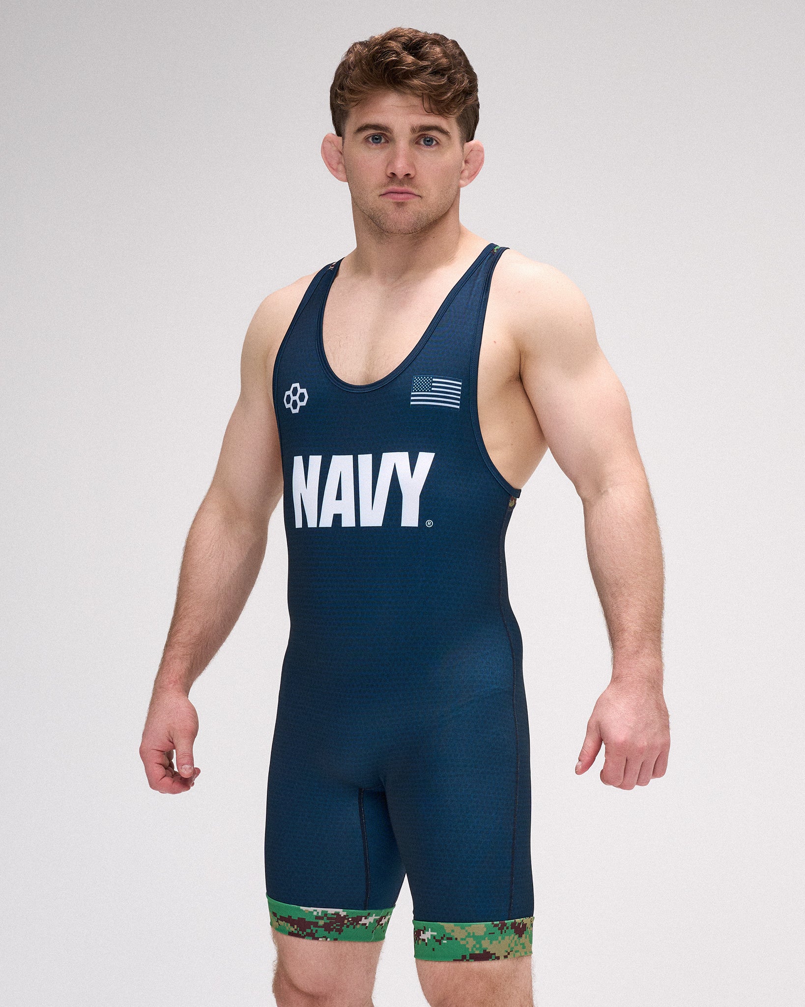 U.S. Navy Digital Woodland Elite Wrestling Singlet - Command the