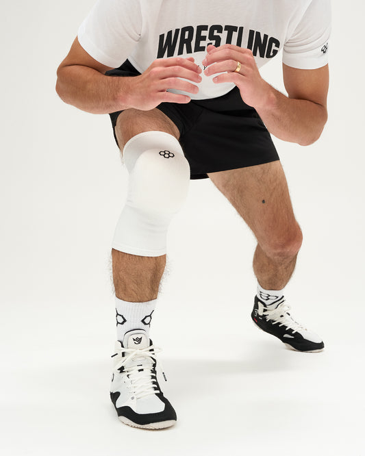 RUDIS Cushion White Wrestling Knee Pad