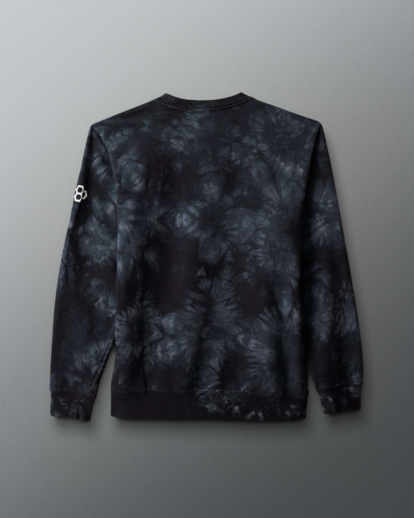 Tie-dye sweatshirt on a gray background