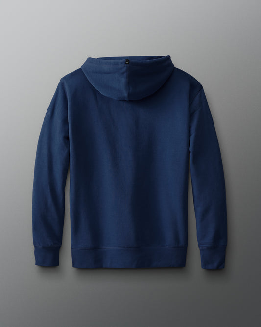 Blue hoodie on a gray background