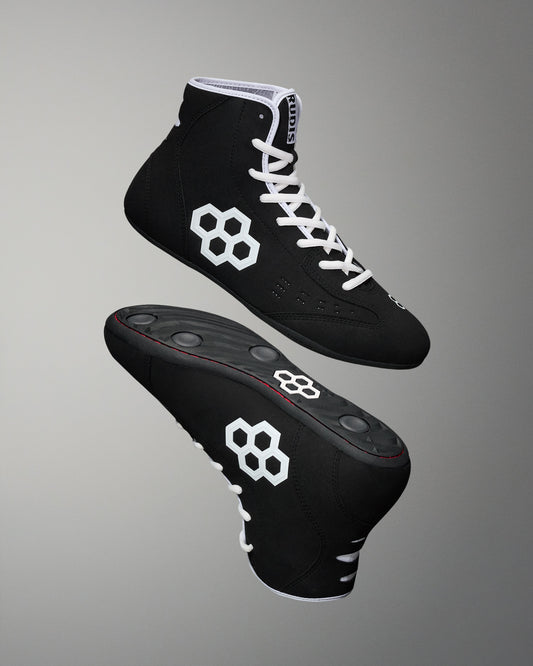 RUDIS International Adult Wrestling Shoes - Black/White