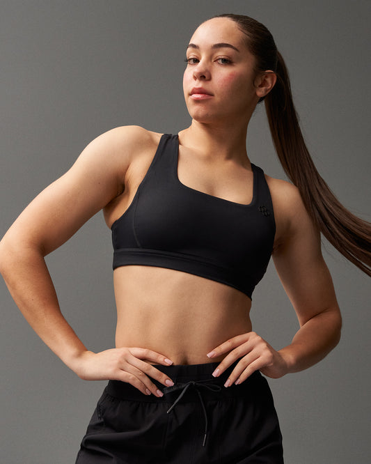 Soutien-gorge de sport rembourré à impact moyen RUDIS pour femme - Noir