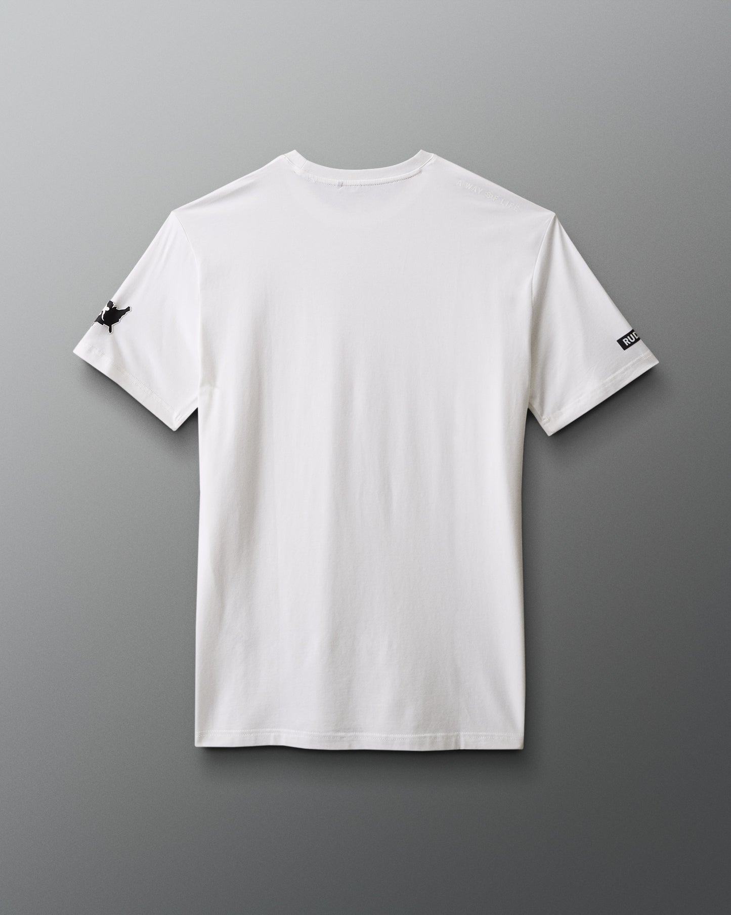White t-shirt on a gray background