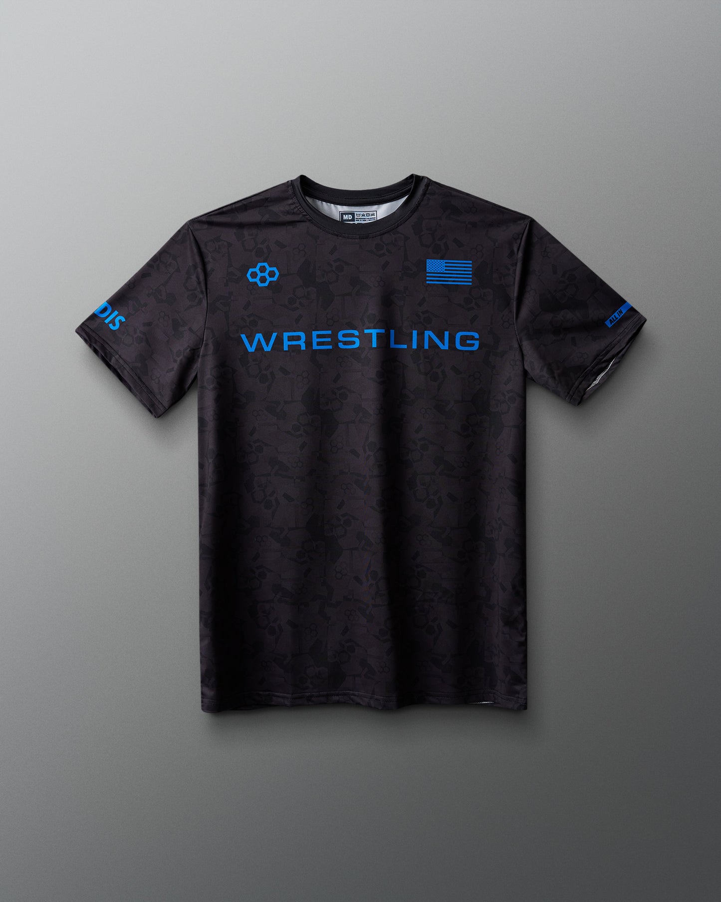 Wrestling Wordmark Black Camo Sublimated T-Shirt