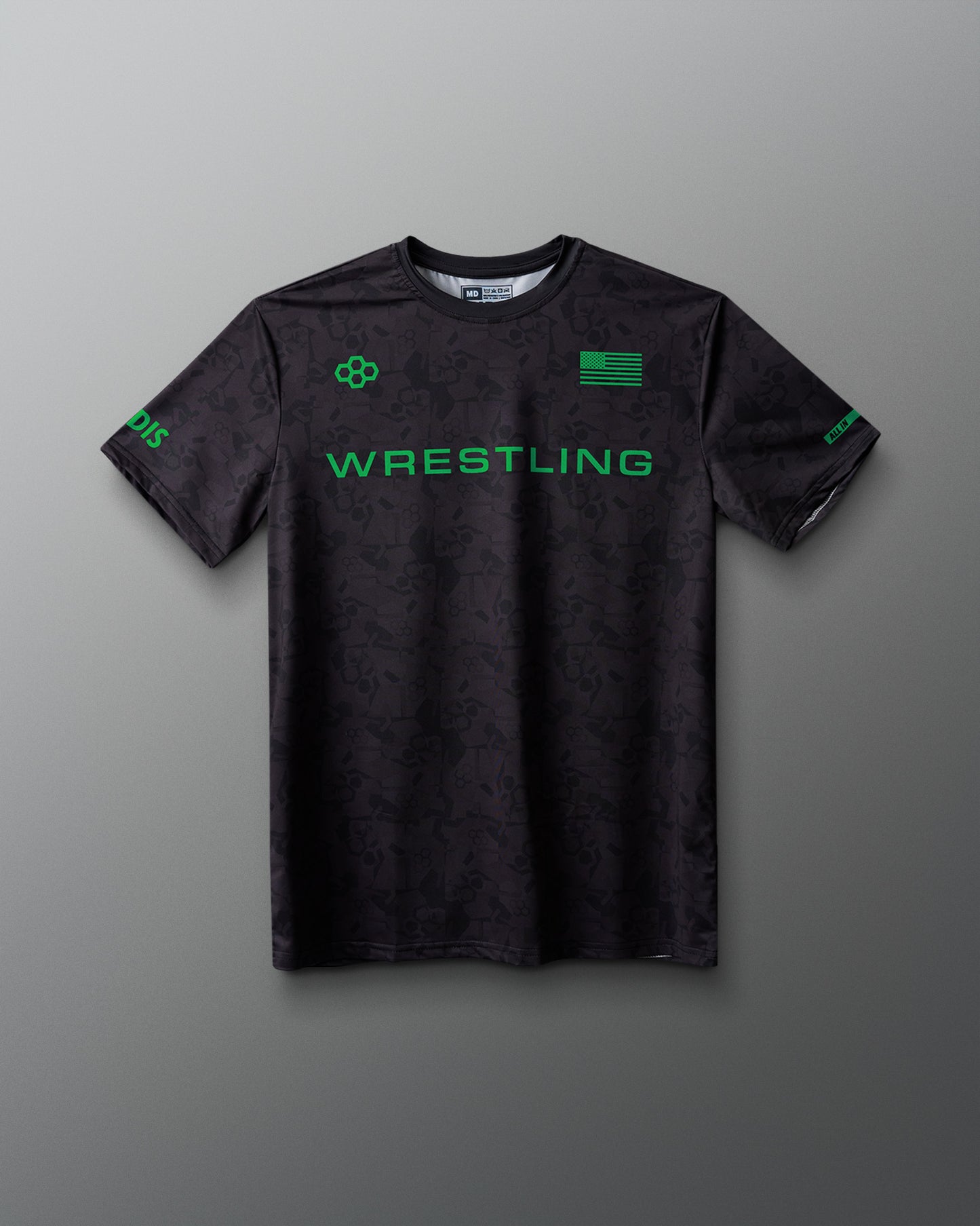Wrestling Wordmark Black Camo Sublimated T-Shirt
