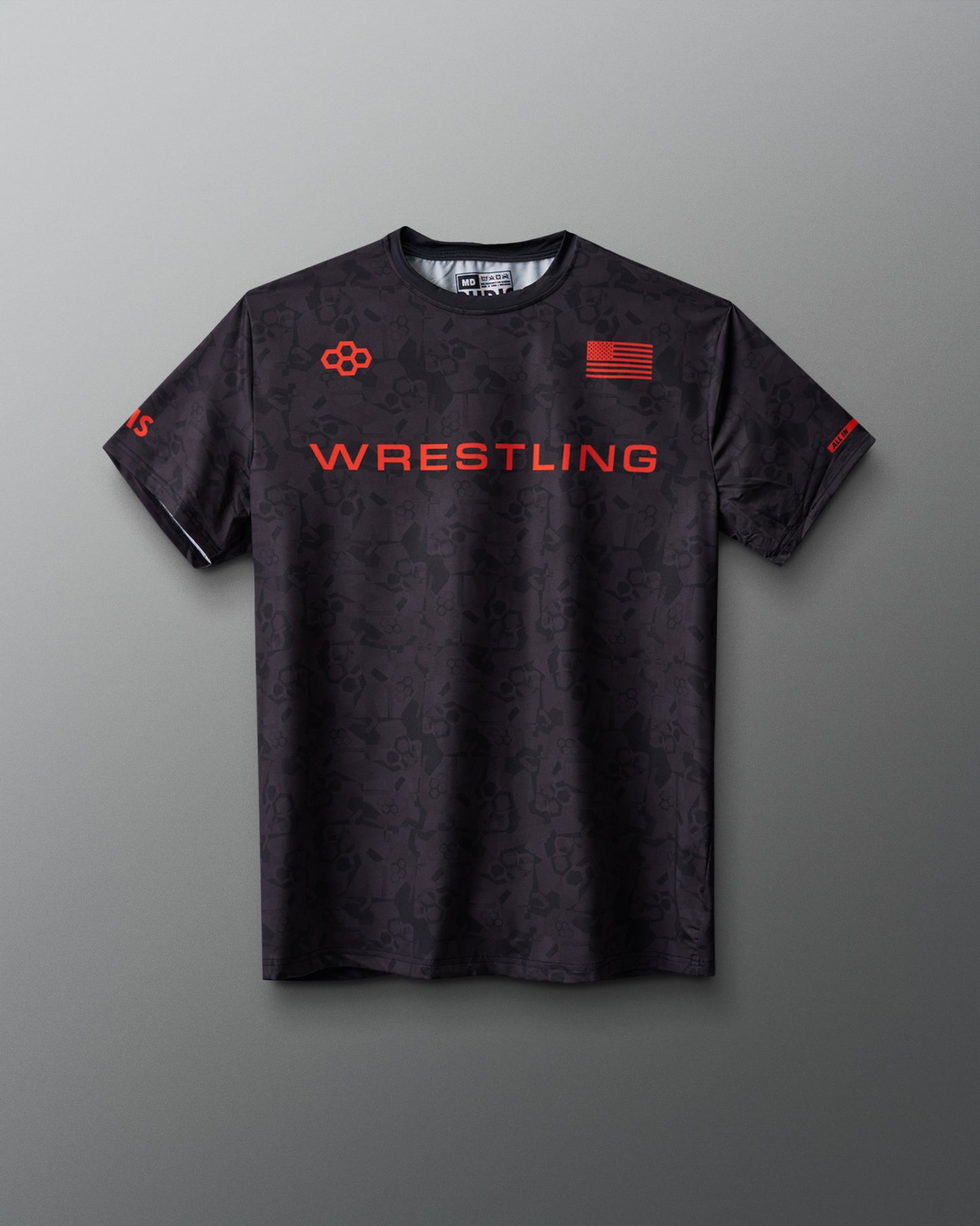 Wrestling Wordmark Black Camo Sublimated T-Shirt