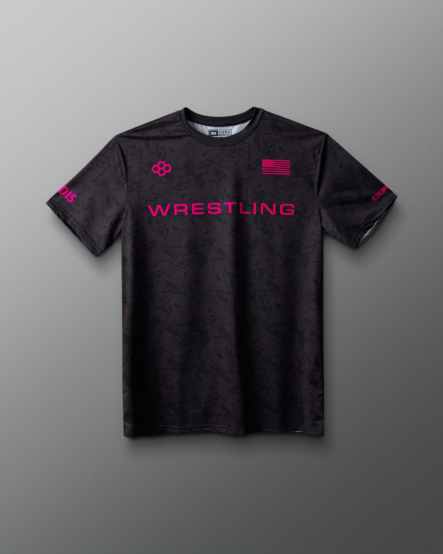 Wrestling Wordmark Black Camo Sublimated T-Shirt