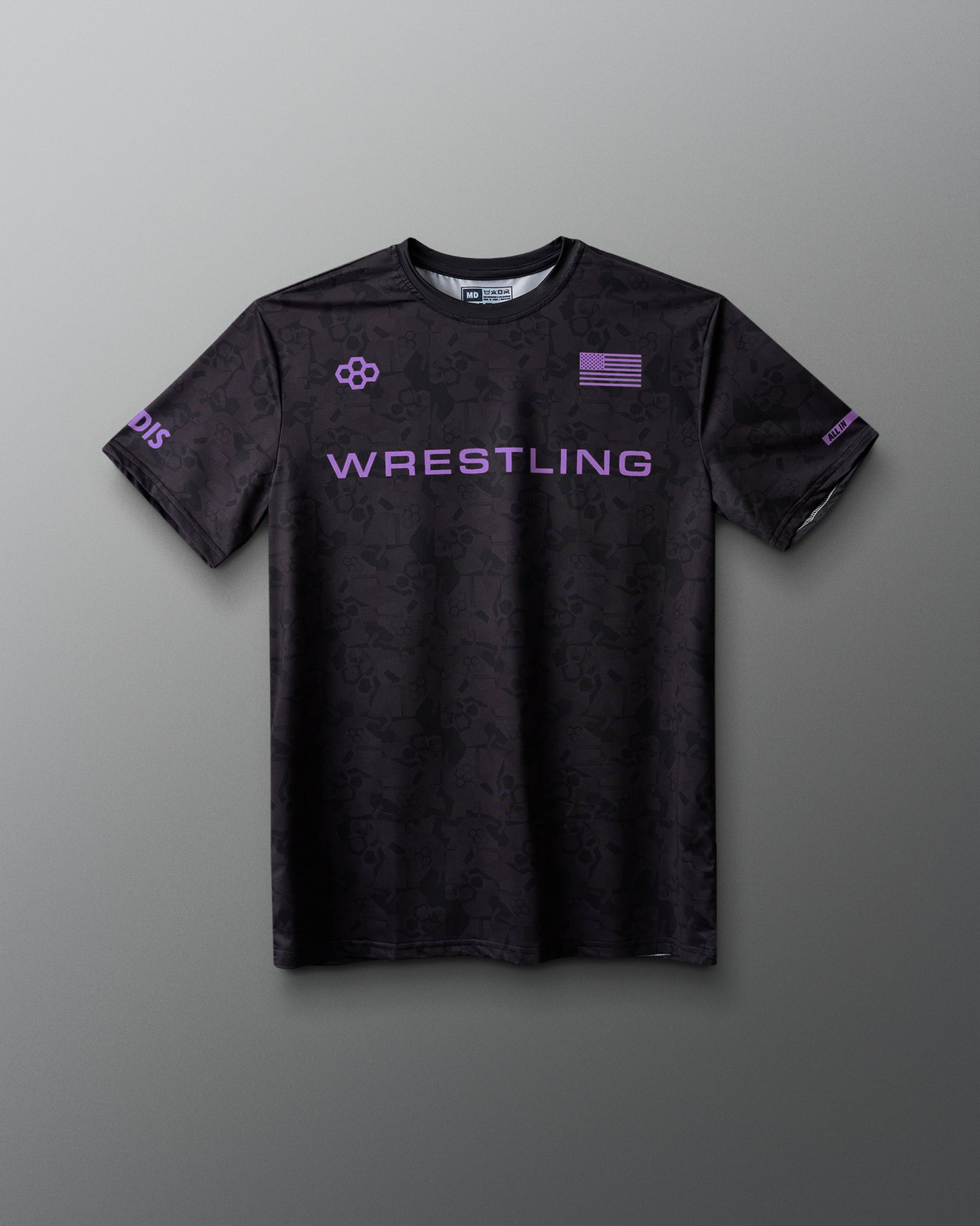 Wrestling Wordmark Black Camo Sublimated T-Shirt