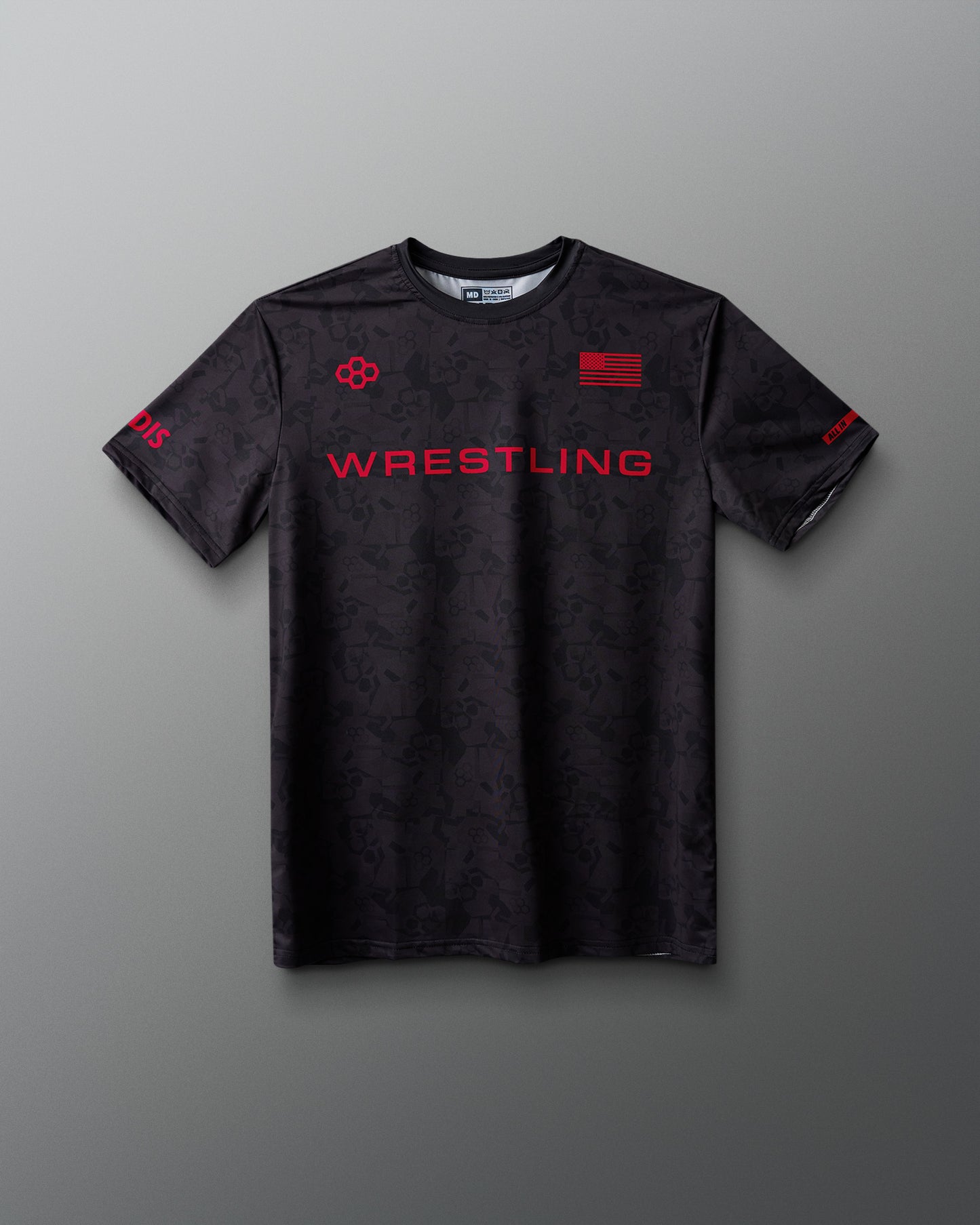 Wrestling Wordmark Black Camo Sublimated T-Shirt