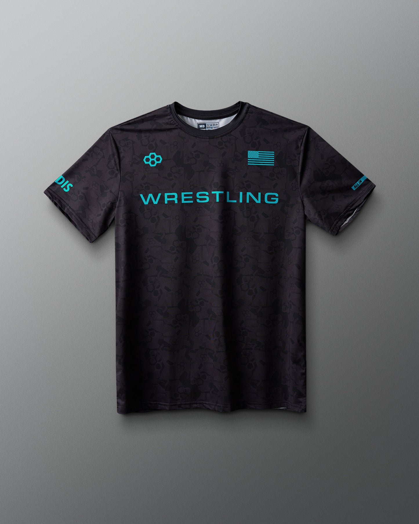 Wrestling Wordmark Black Camo Sublimated T-Shirt