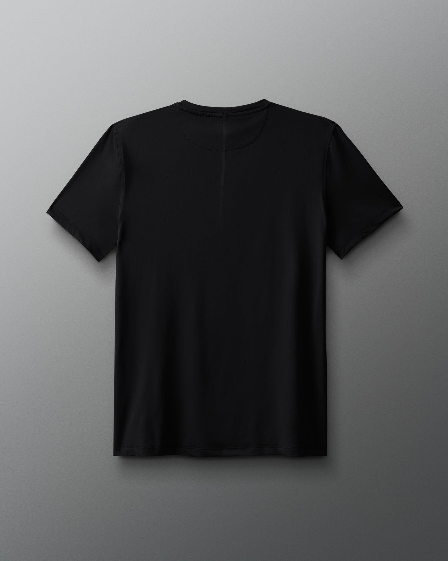 Black t-shirt on a gray background