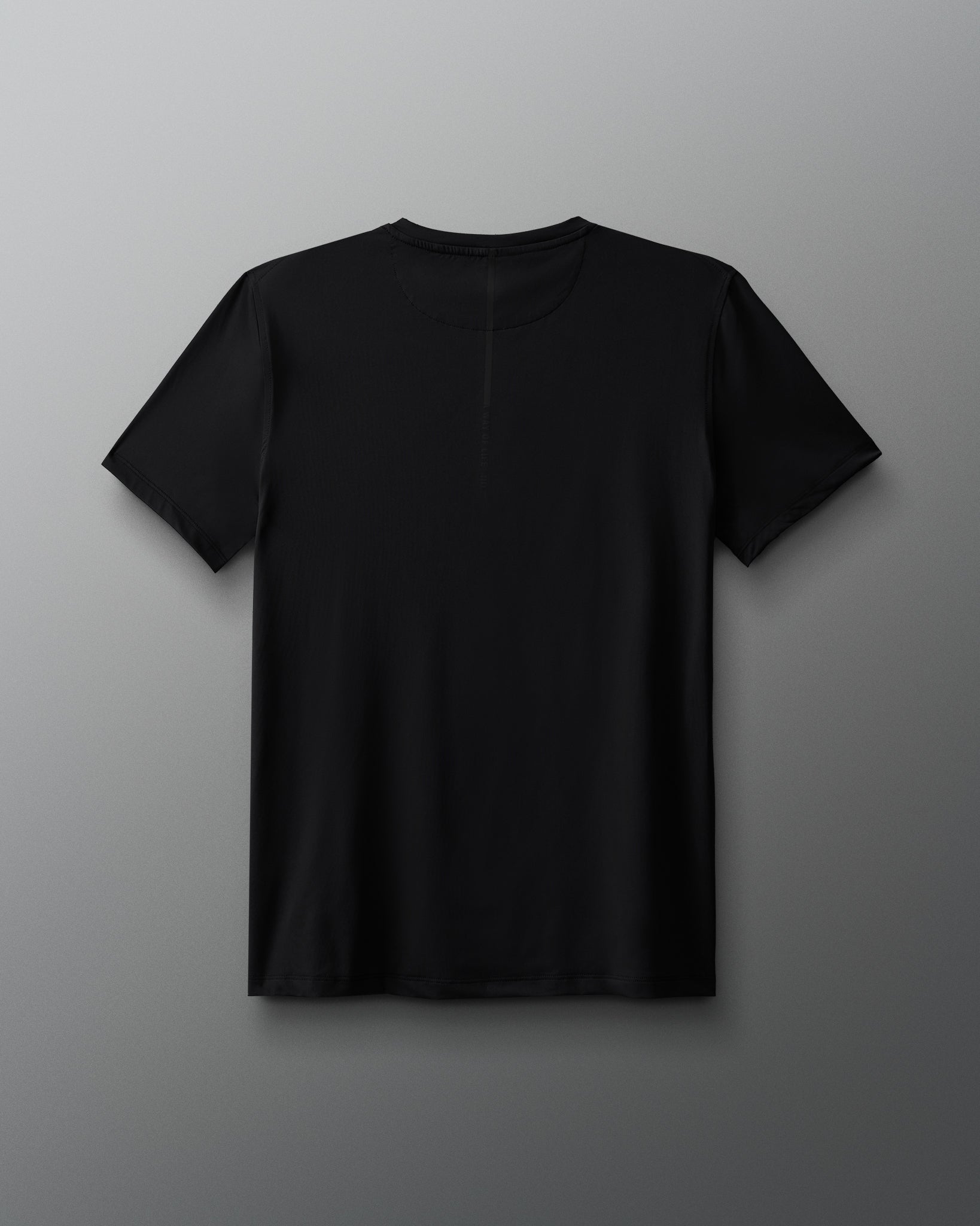 Black t-shirt on a gray background