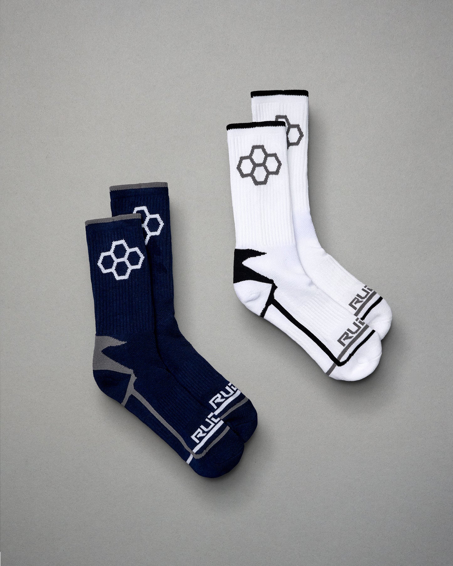Chaussettes essentielles en tricot bleu marine/blanc RUDIS (2 paires)