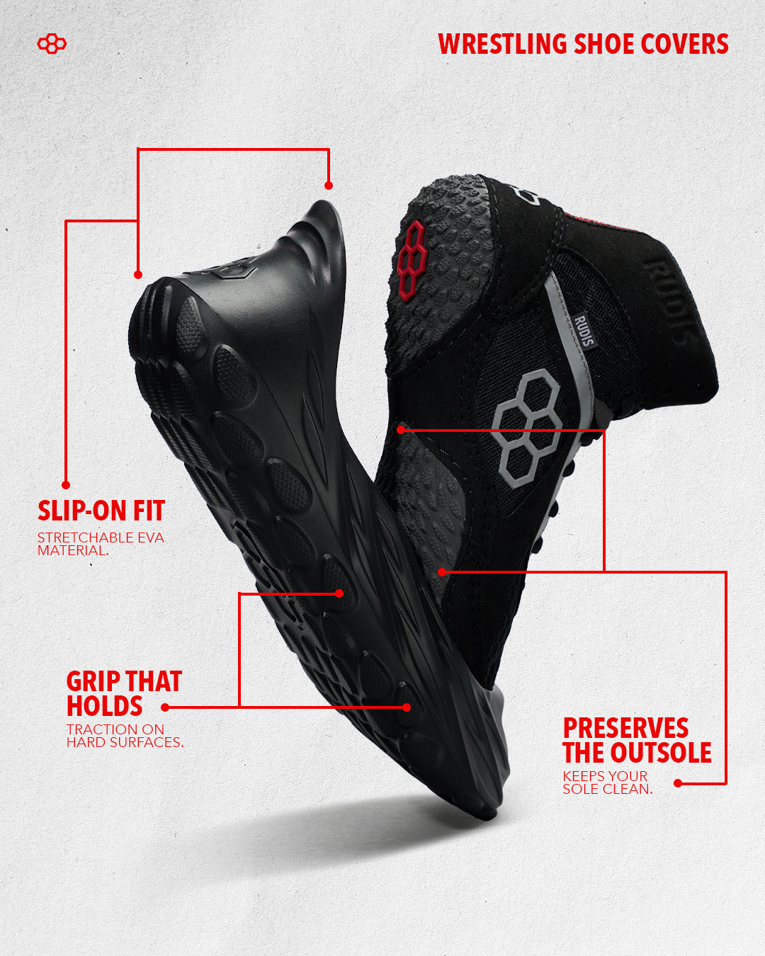 RUDIS Wrestling Shoe Covers - Black