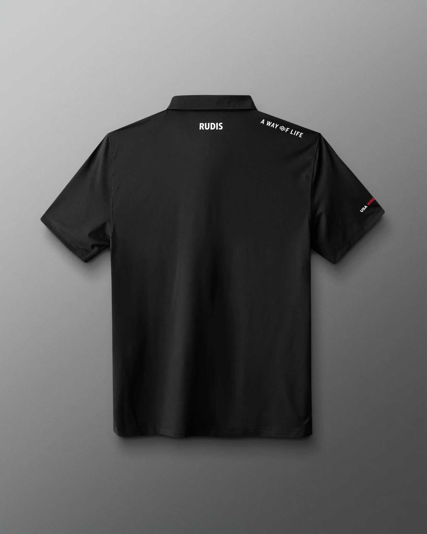 VIK - USA Wrestling Map Logo Classic Performance Polo - Black