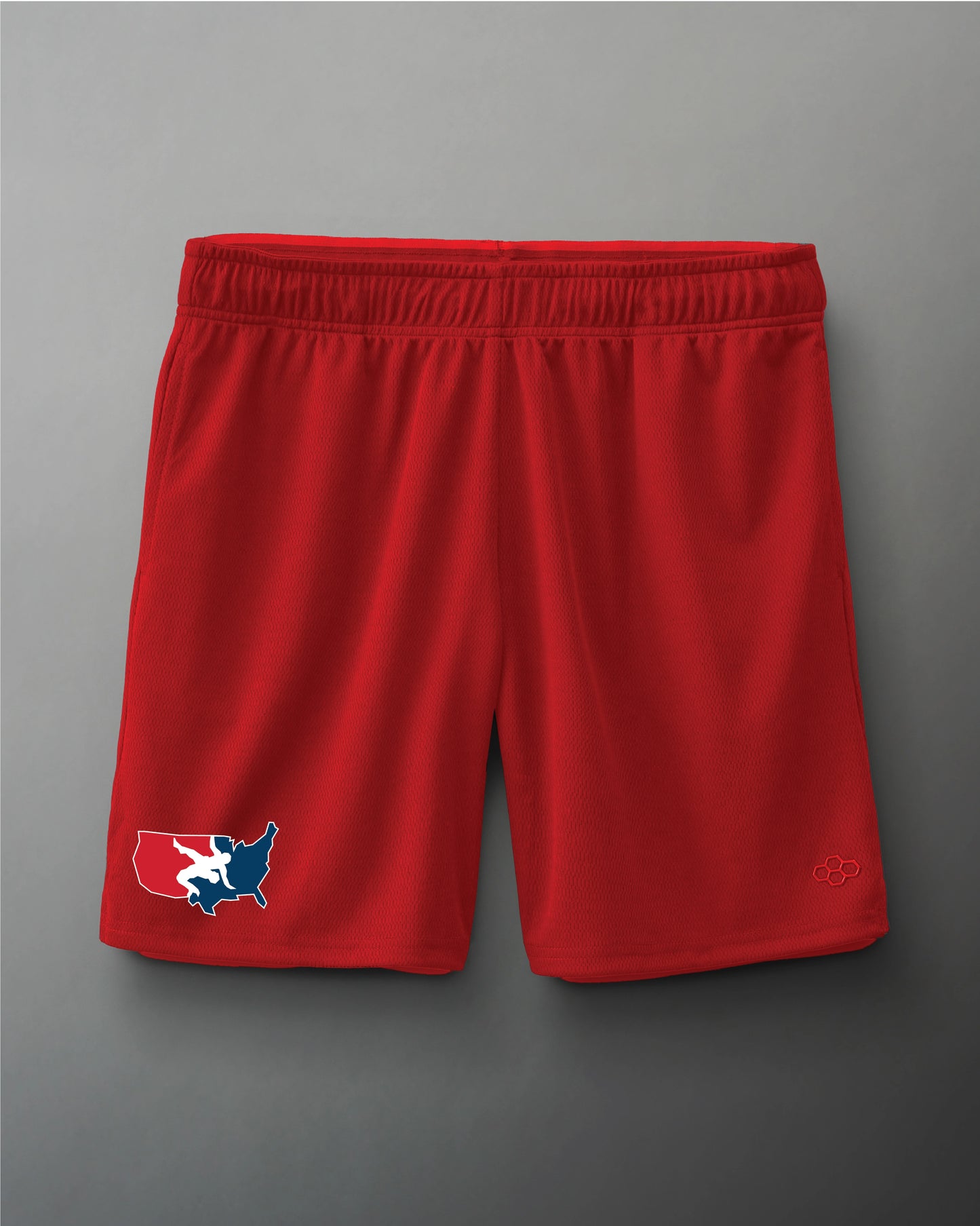 VIK - USAW Logo 8" Mesh Shorts - Red