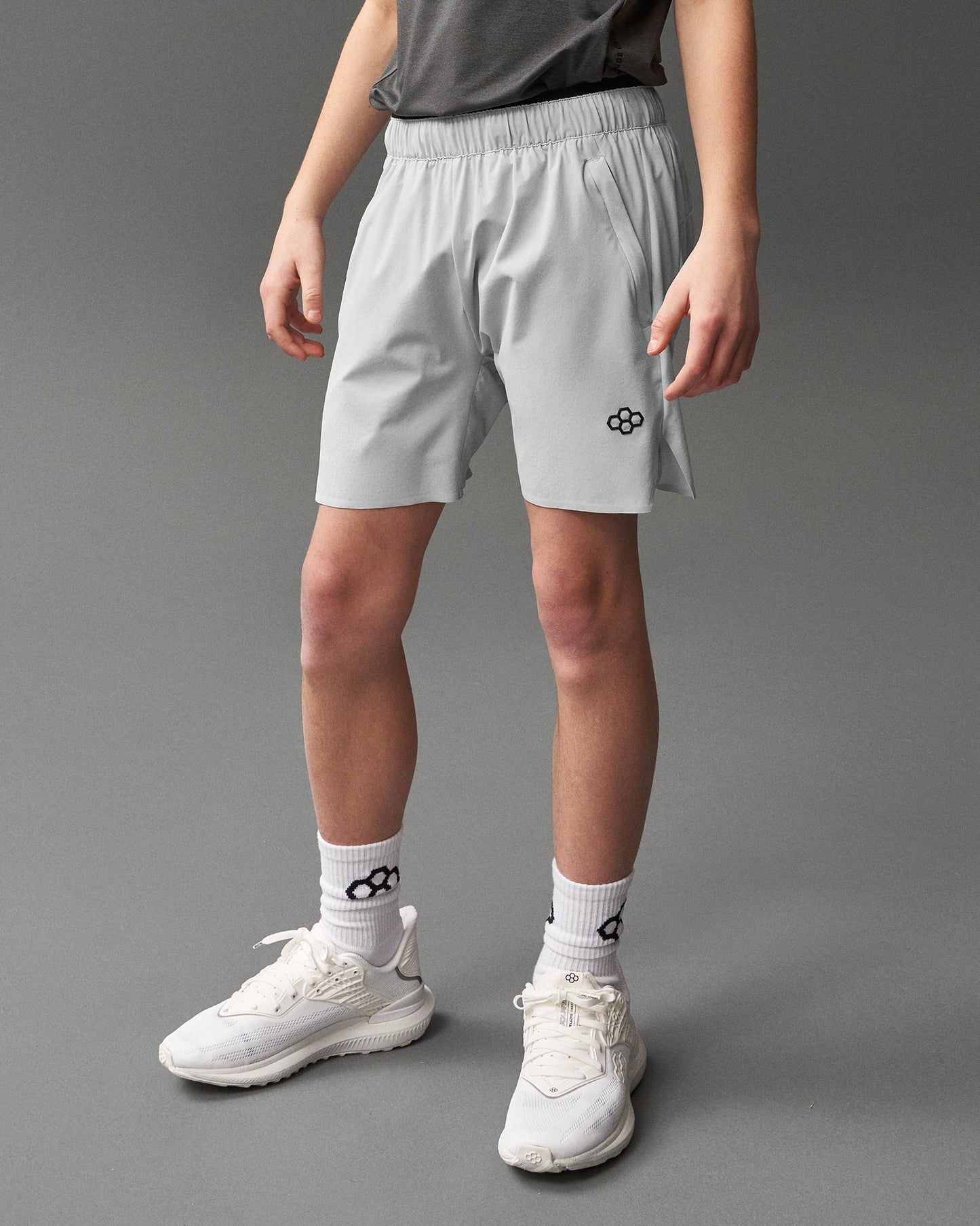 Short de sport pour jeunes RUDIS Performance - Gris lunaire