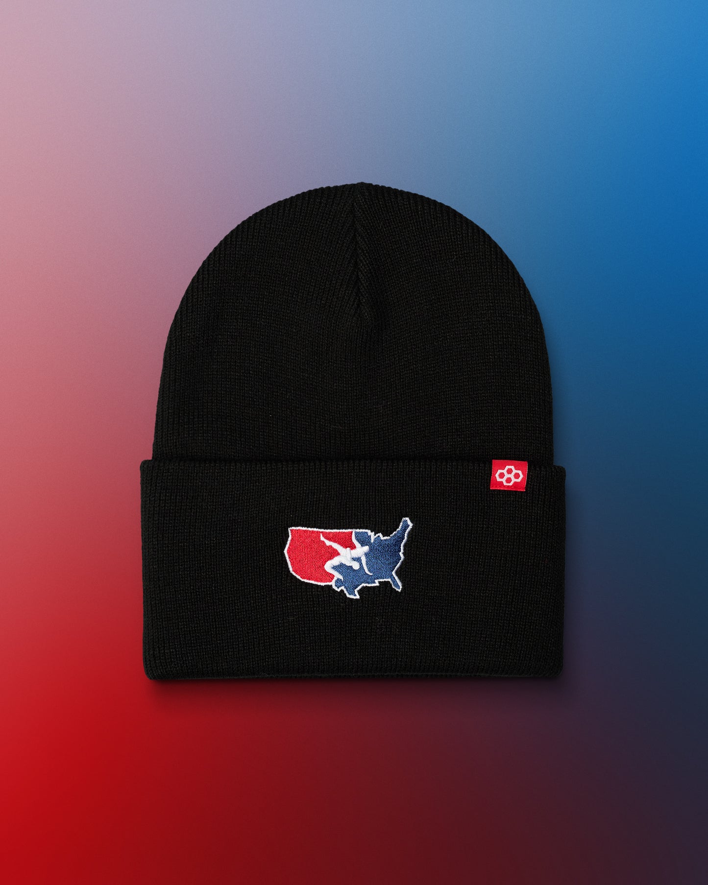 USA Wrestling Map Logo Foldover Beanie