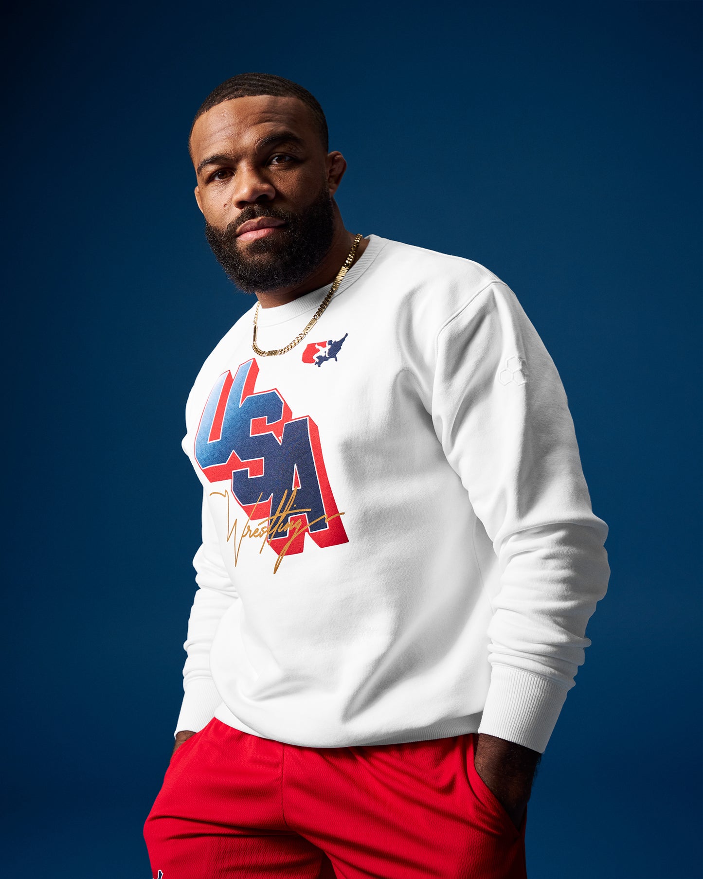 USA Wrestling Block Comfort Fleece Crewneck