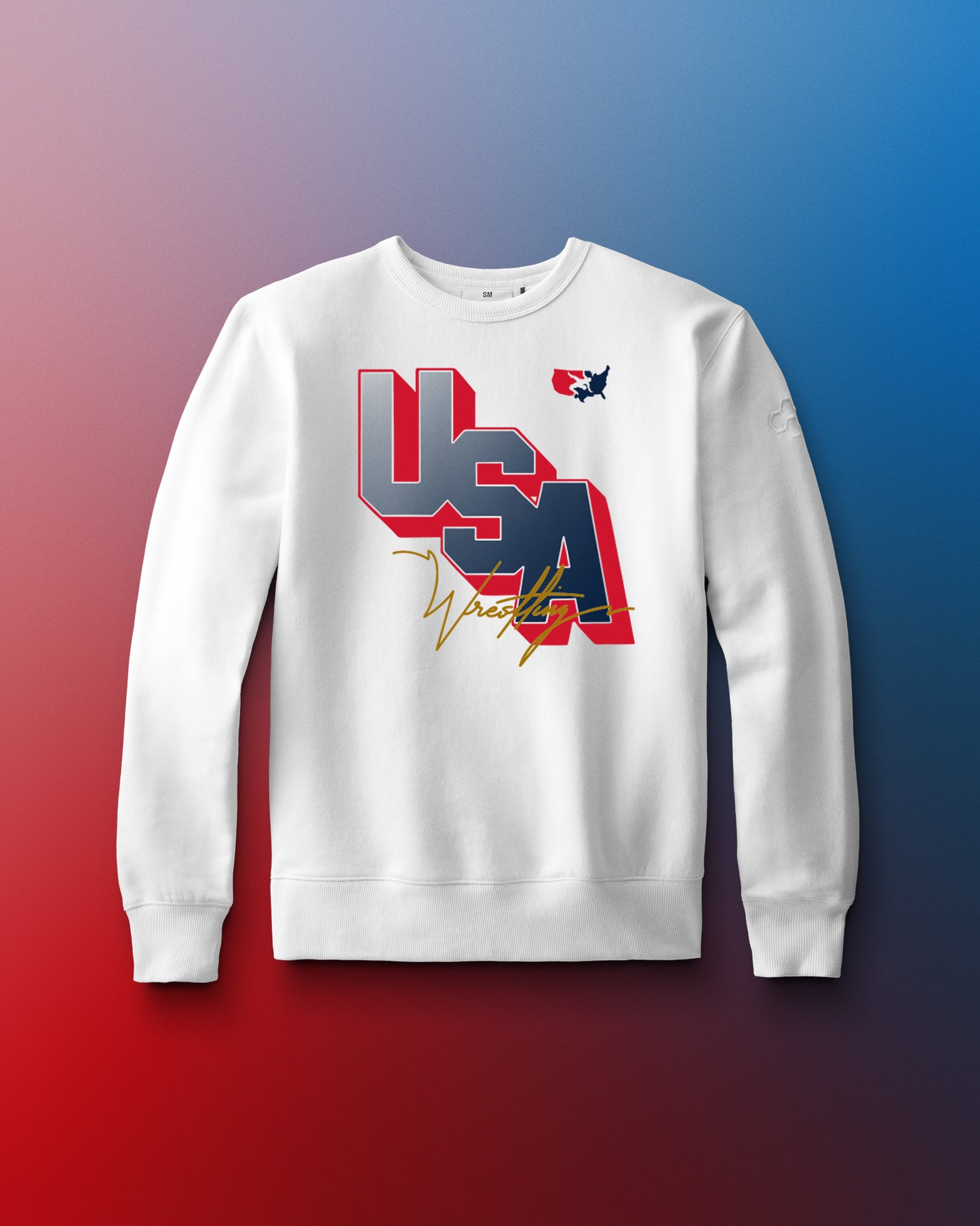 USA Wrestling Block Comfort Fleece Crewneck