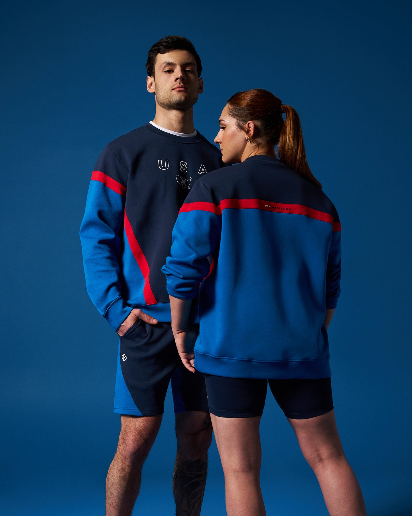 Pull ras du cou colorblock USA Wrestling
