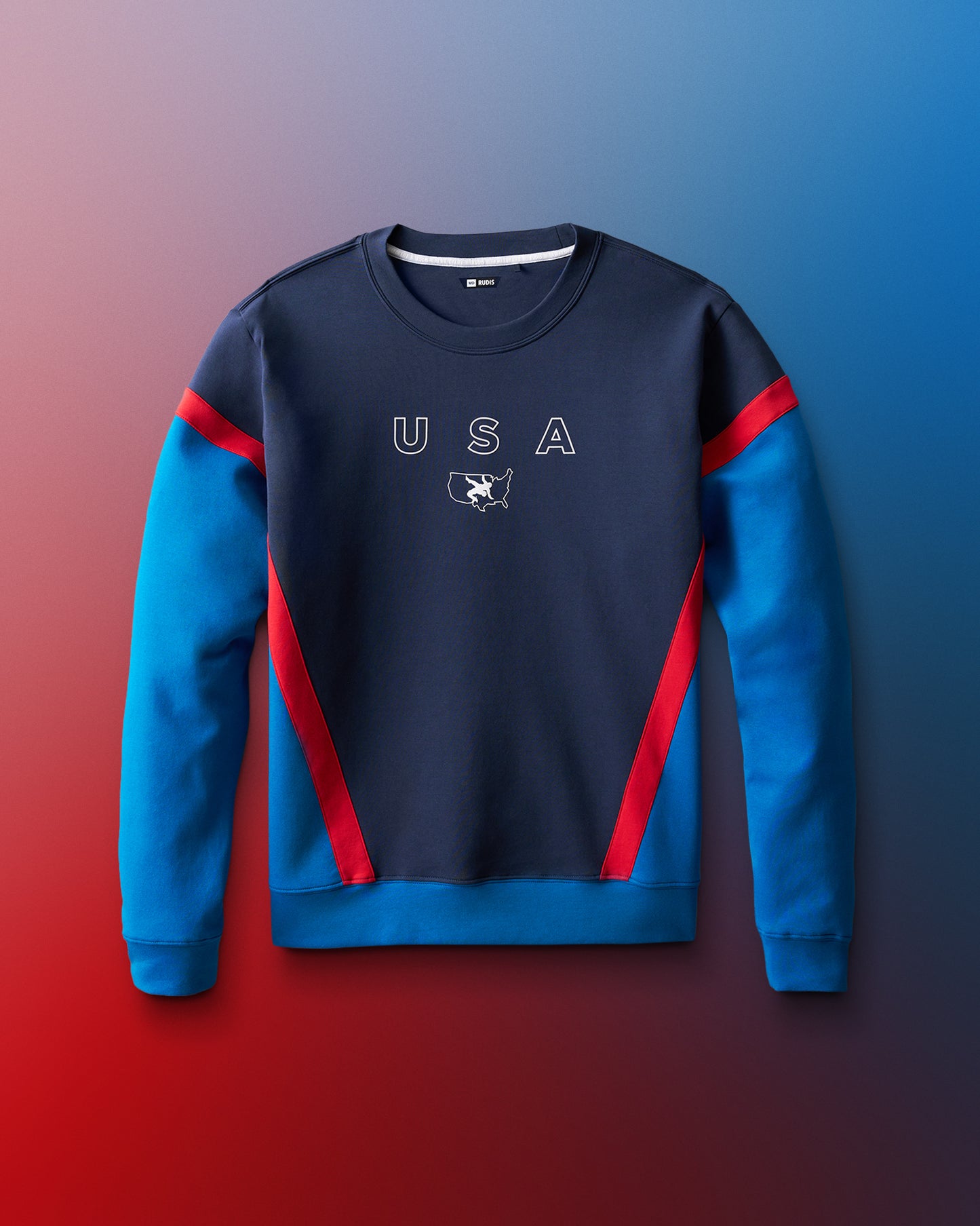 Pull ras du cou colorblock USA Wrestling