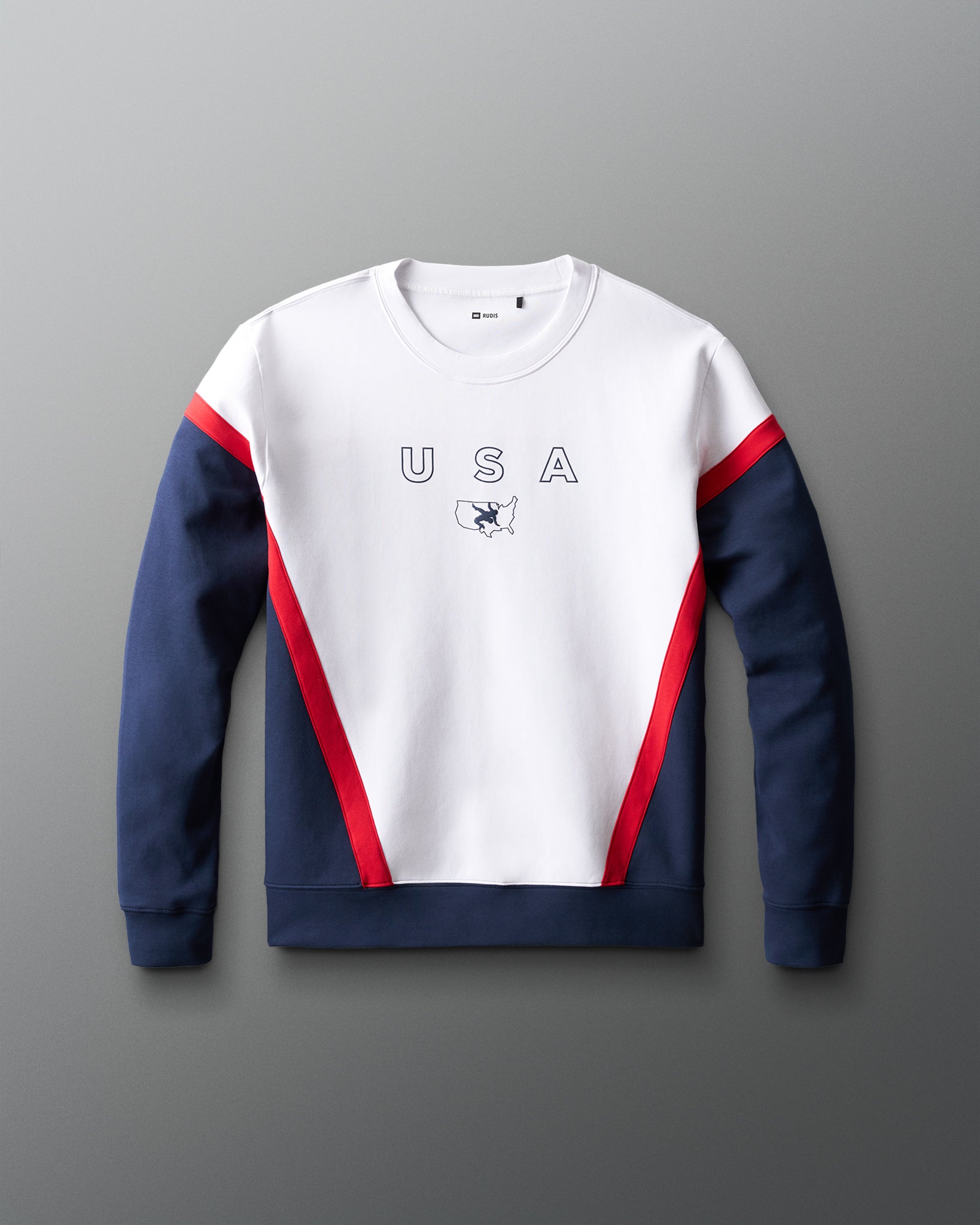 USA Wrestling Colorblock Crewneck - Official USA Wrestling Apparel