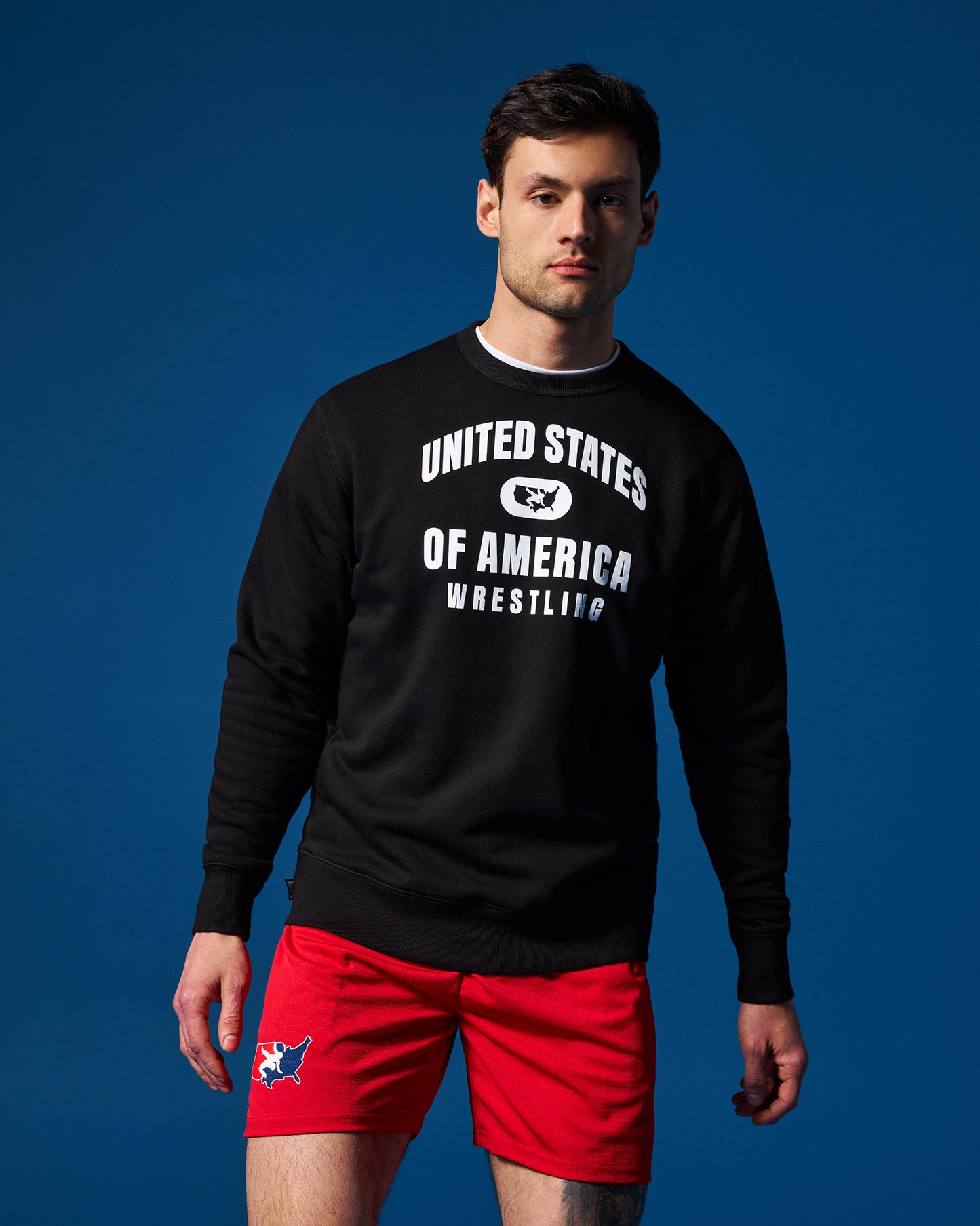 Pull ras du cou en polaire confortable de lutte des États-Unis