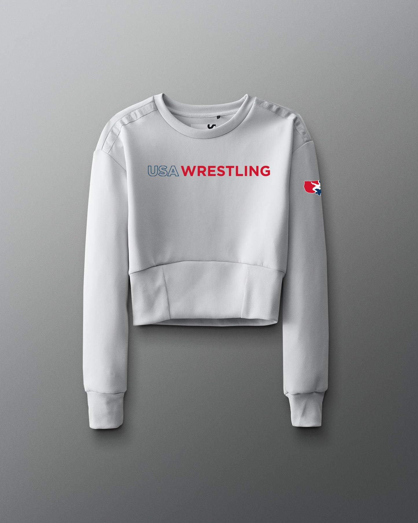 USA Wrestling Wordmark COOL-FEEL Women's Fitted Crew