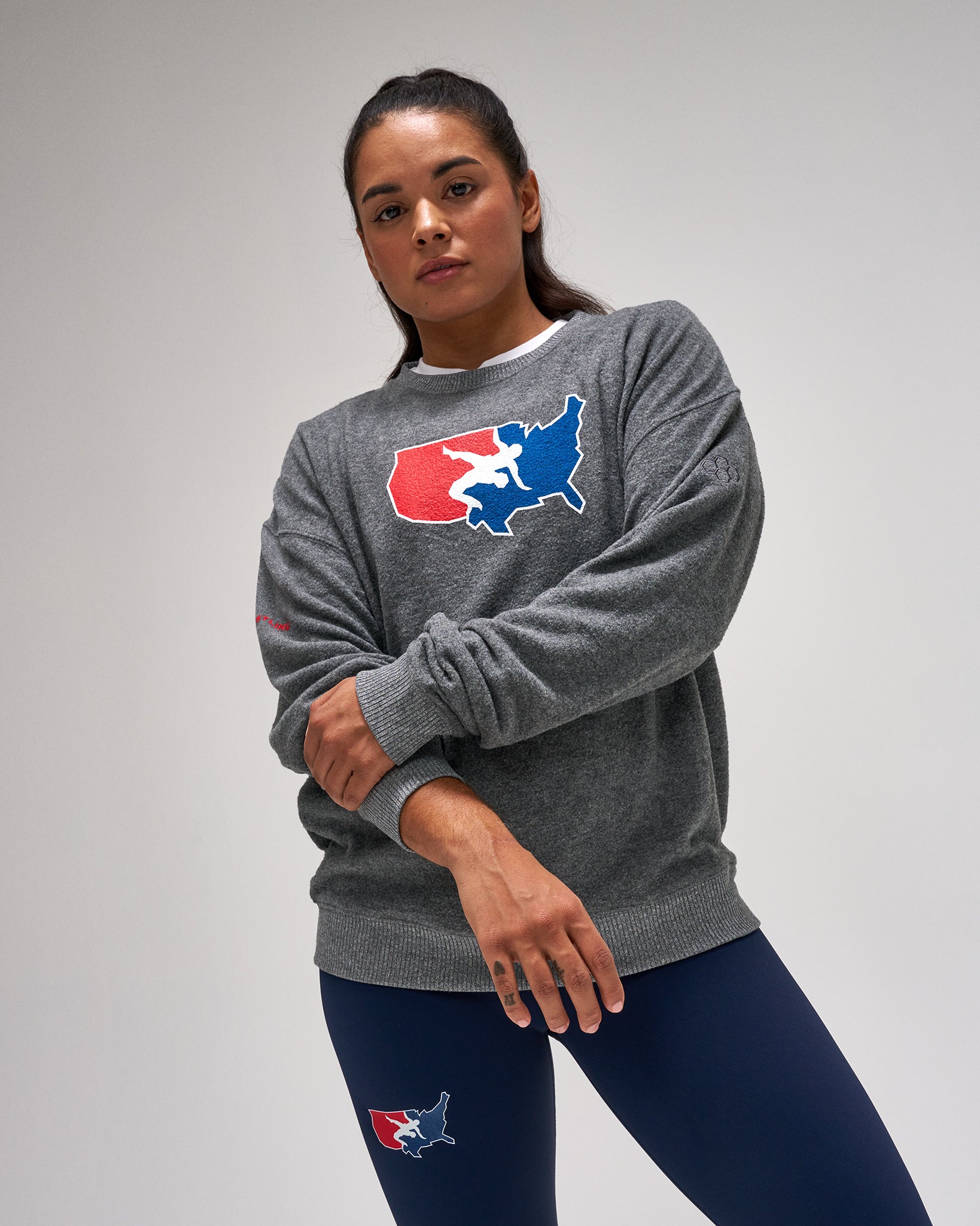 USA Wrestling Logo Hacci Crewneck | RUDIS