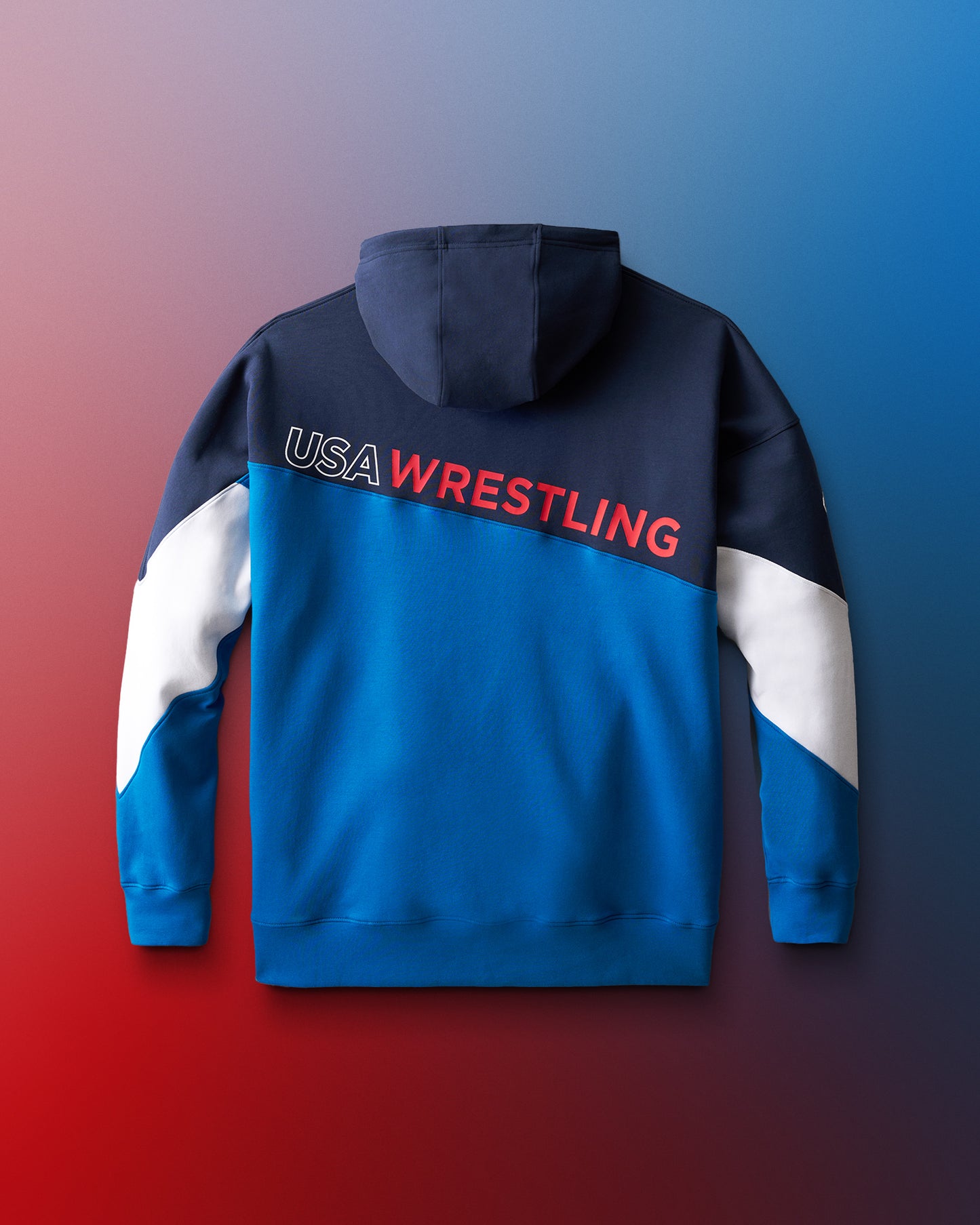USA Wrestling Colorblock Hoodie - Navy/Blue/White