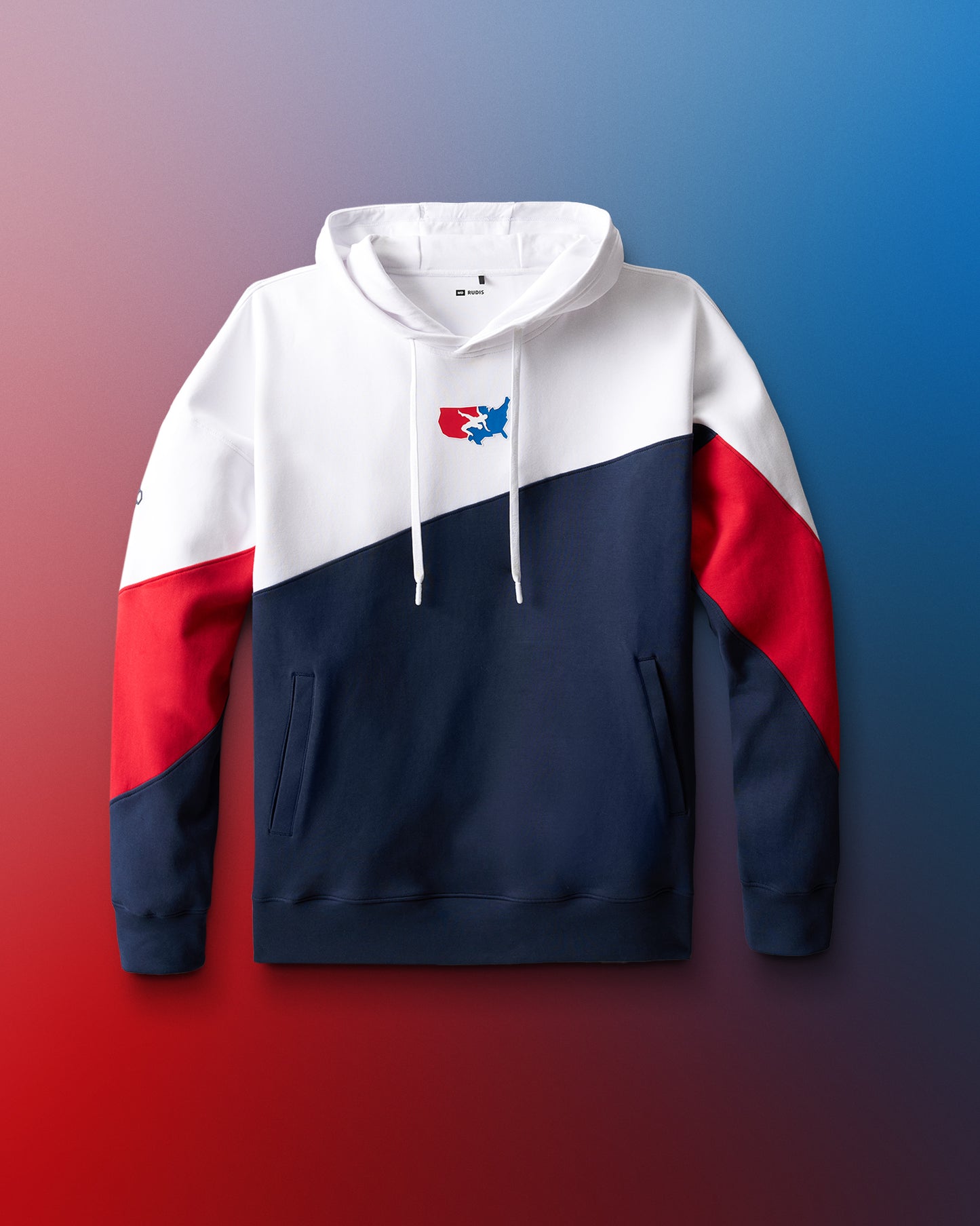USA Wrestling Colorblock Hoodie - Navy/White/Red