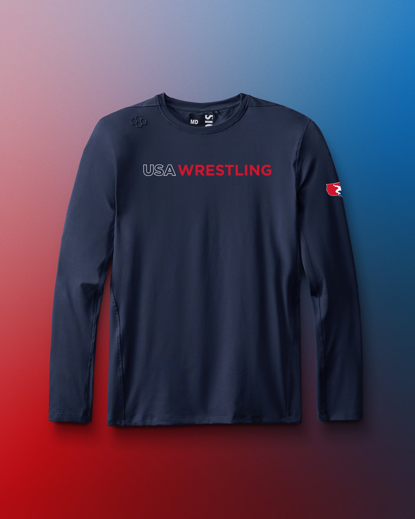 USA Wrestling Wordmark Performance Long Sleeve