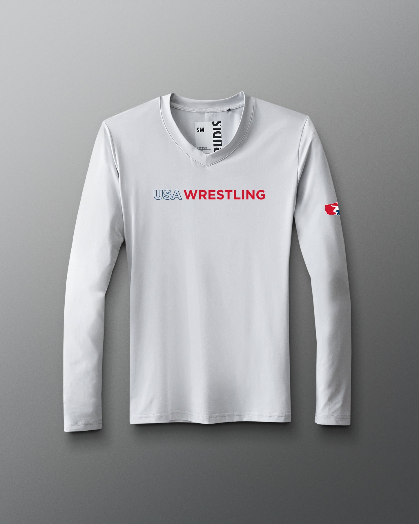 USA Wrestling Wordmark Performance Women's V-Neck Long Sleeve