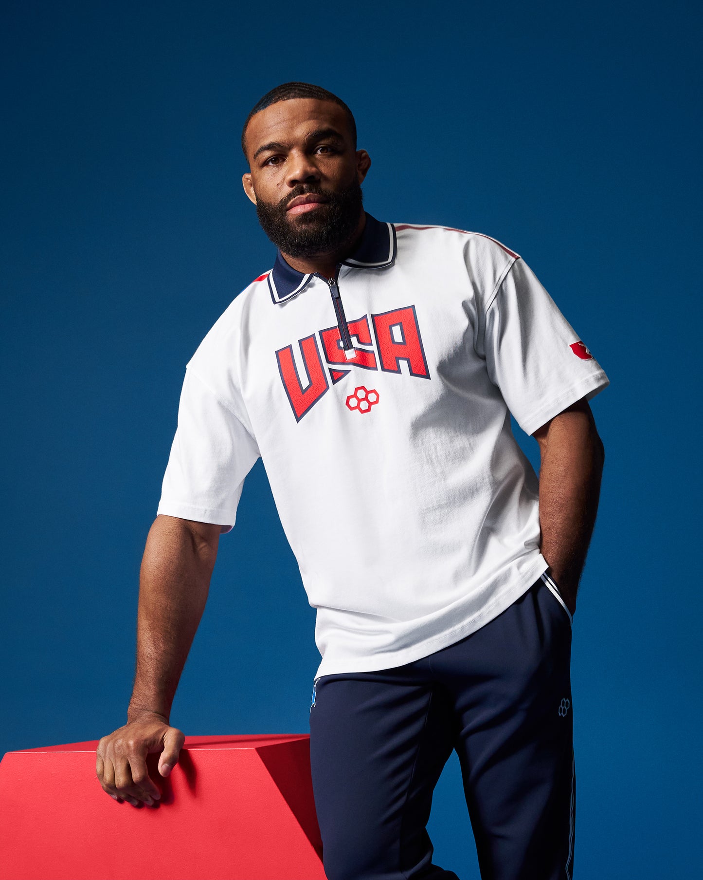 USA Wrestling Zip Polo