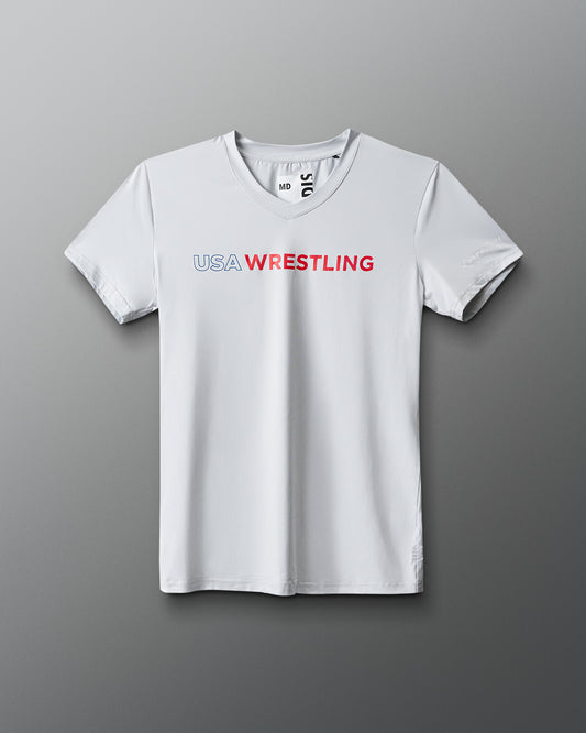 USA Wrestling Wordmark Performance Women's V-Neck T-Shirt