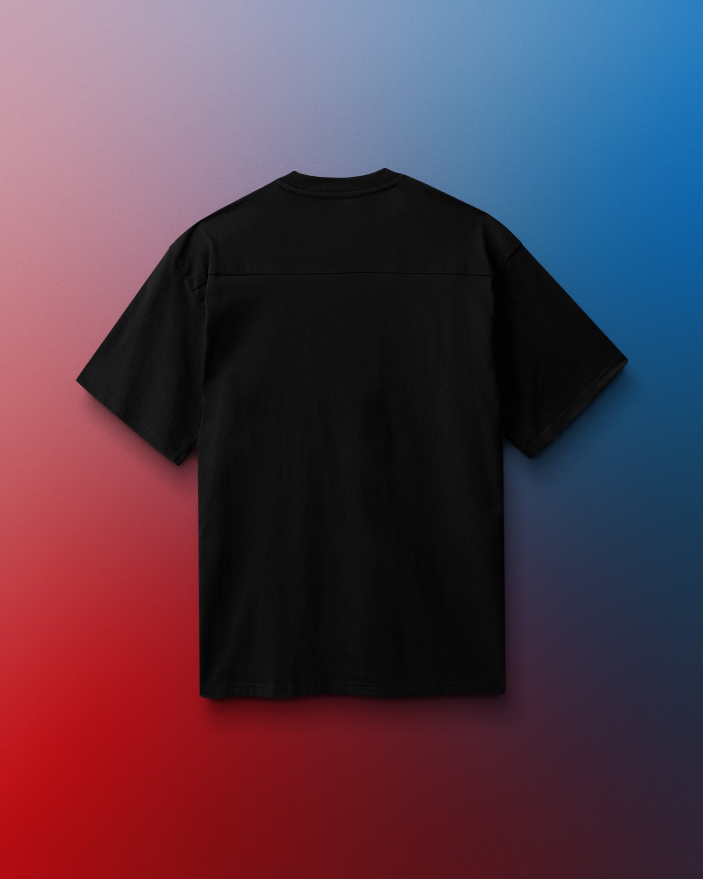 Black t-shirt on a gradient background