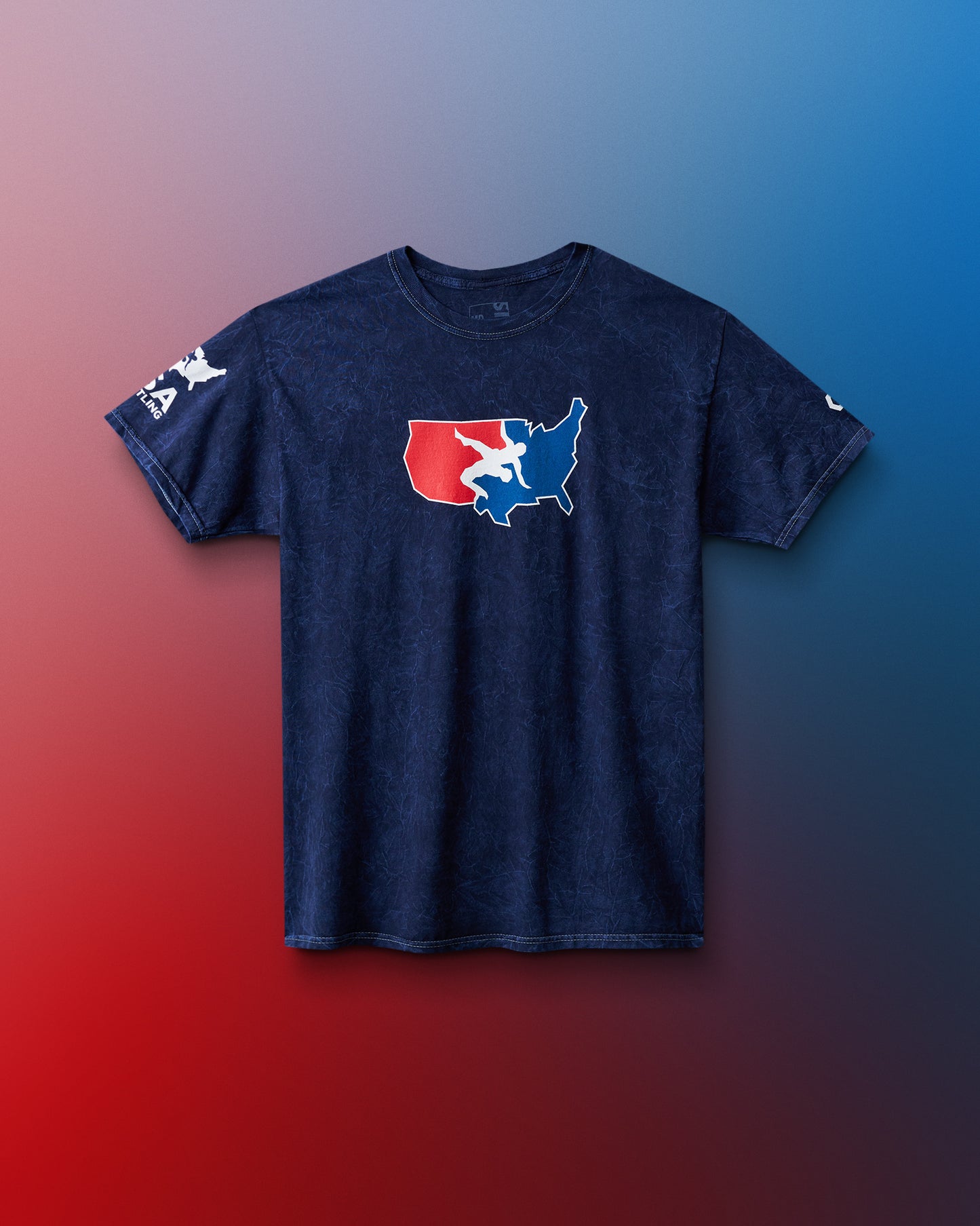 USA Wrestling Logo Acid Wash Heavyweight T-Shirt