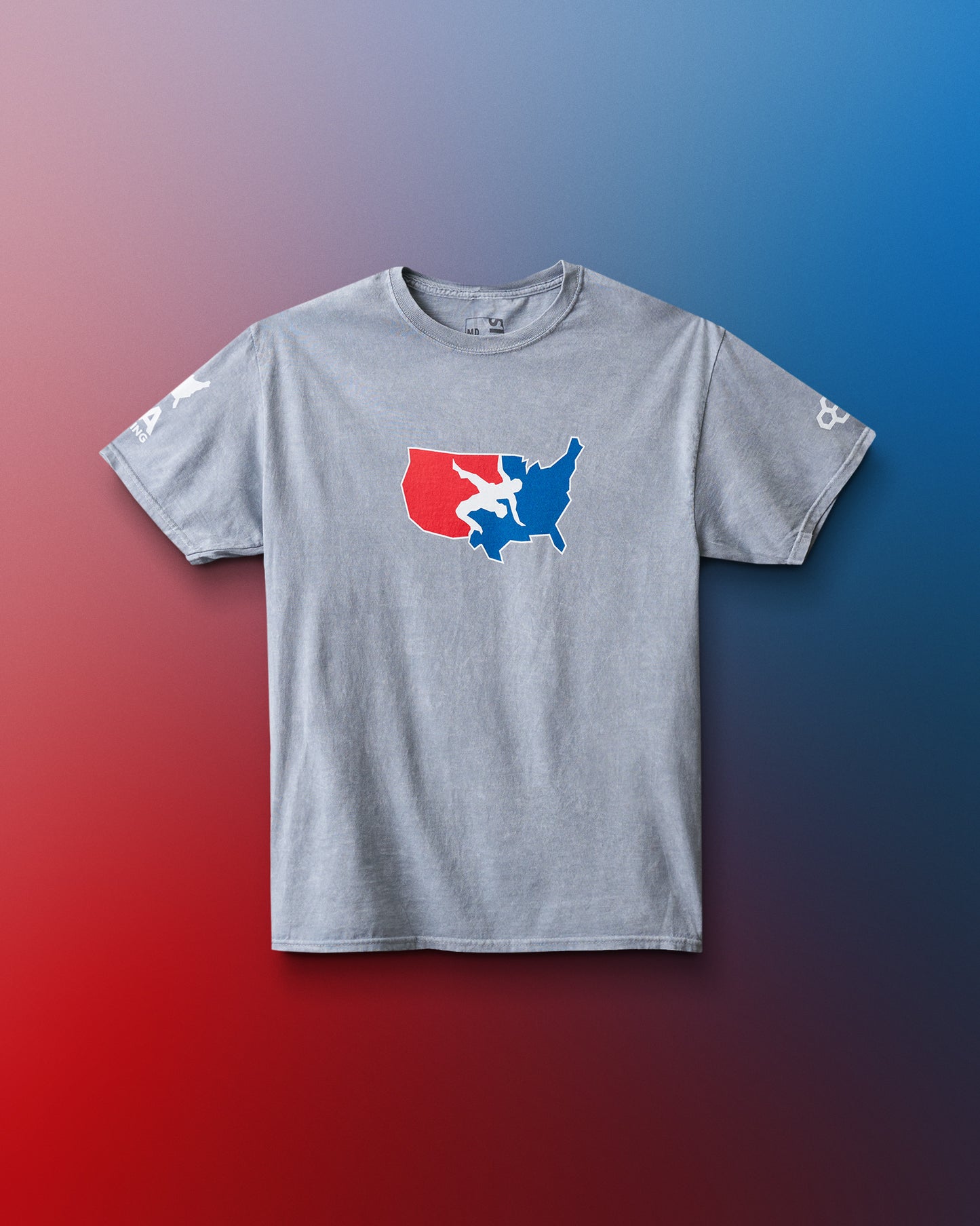 USA Wrestling Logo Acid Wash Heavyweight T-Shirt
