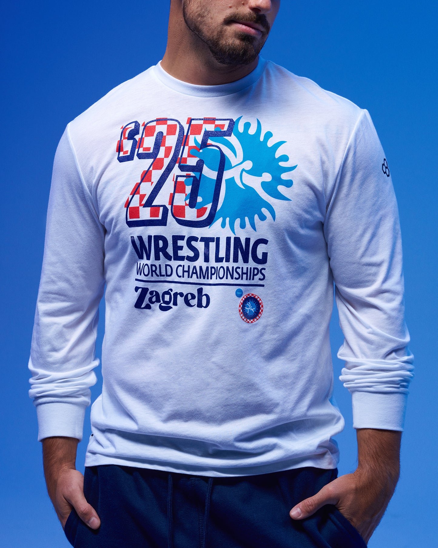 T-shirt à manches longues ultra doux UWW Wrestling Worlds Elite