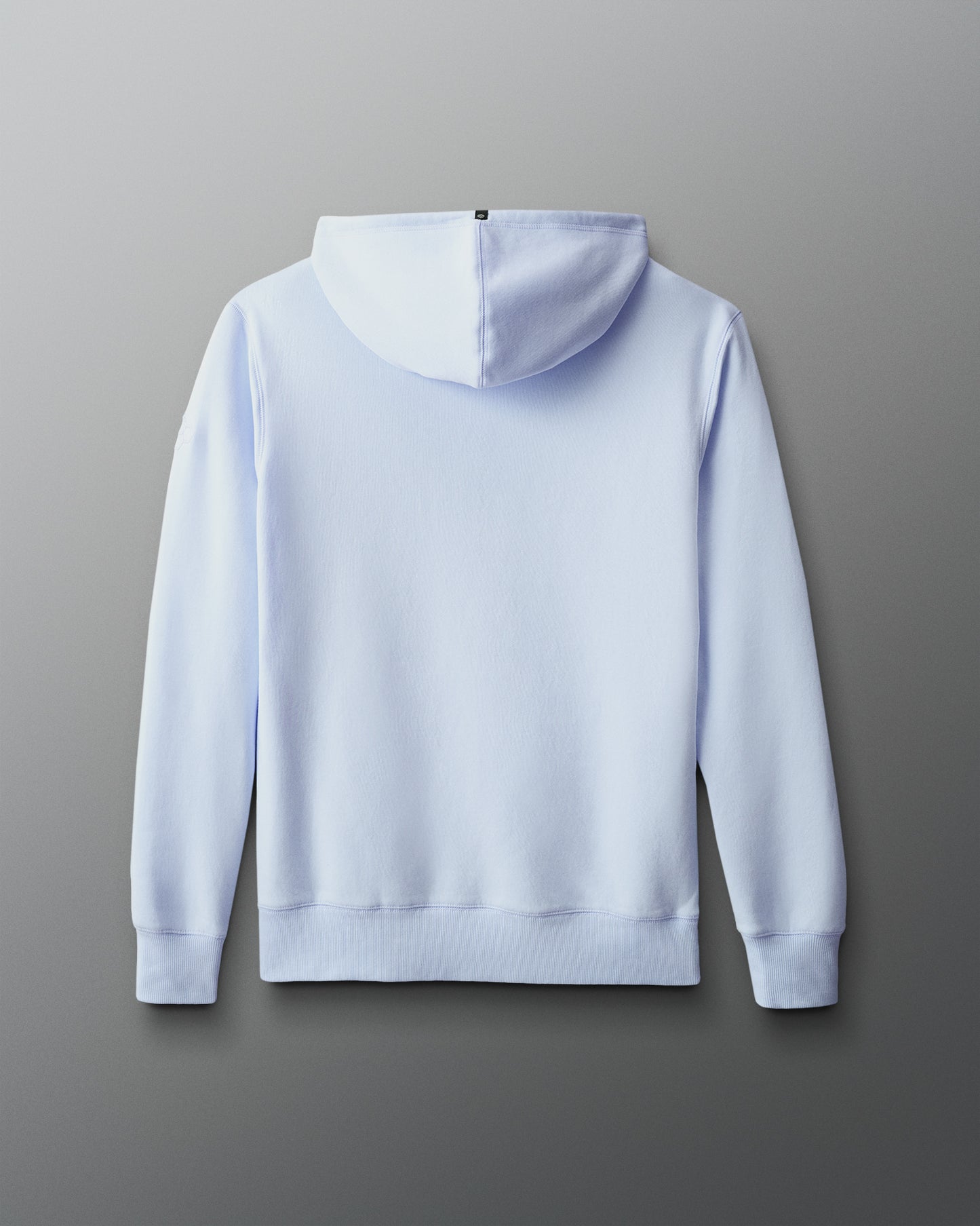 Light blue hoodie on a gray background