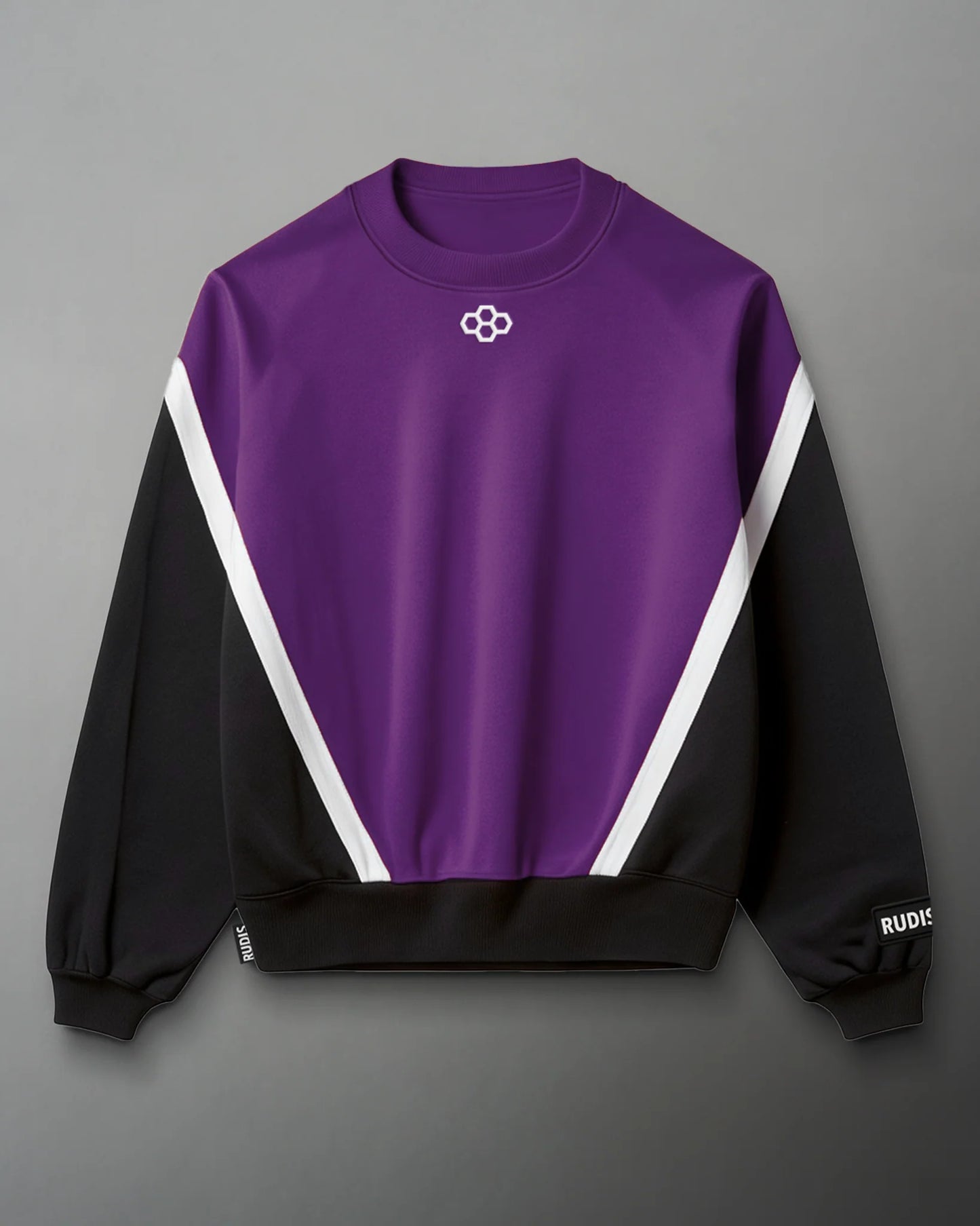 RUDIS Youth Colorblock Crewneck - Black/Purple