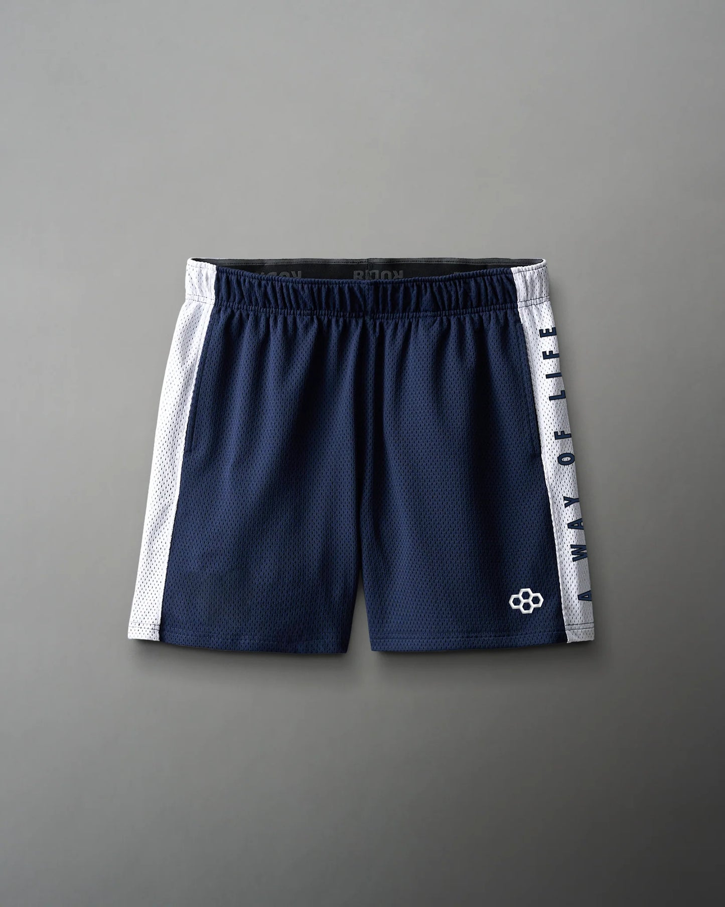 RUDIS 5" Youth Panel Mesh Short - Navy/White
