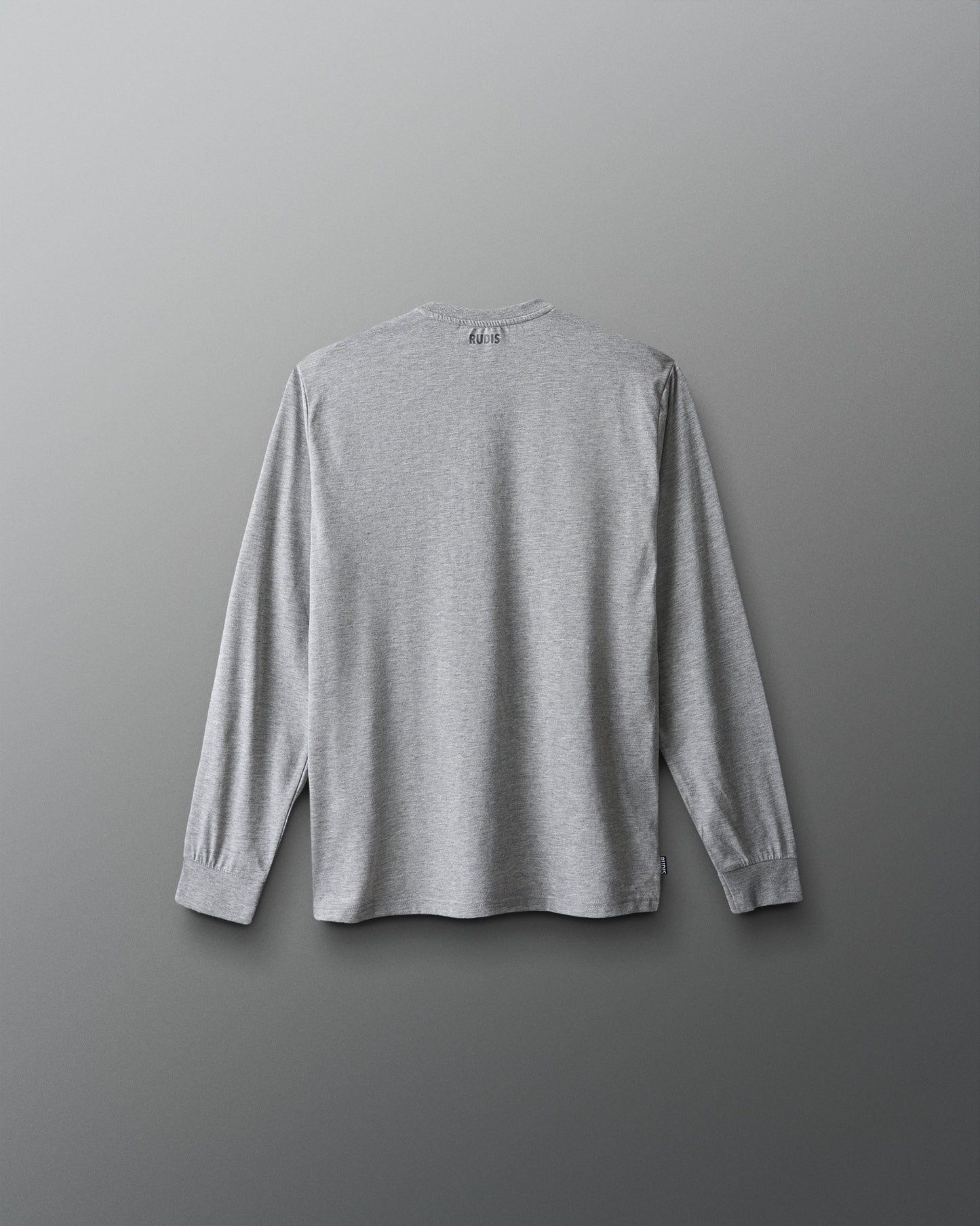 Gray long-sleeve shirt on a gray background